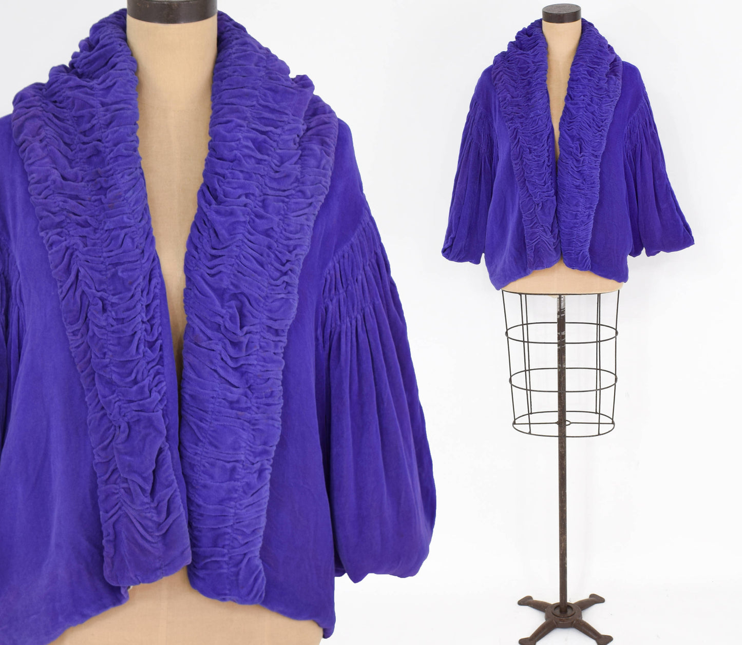 1900s Violet Silk Velvet Capelet | Downton Abbey Style