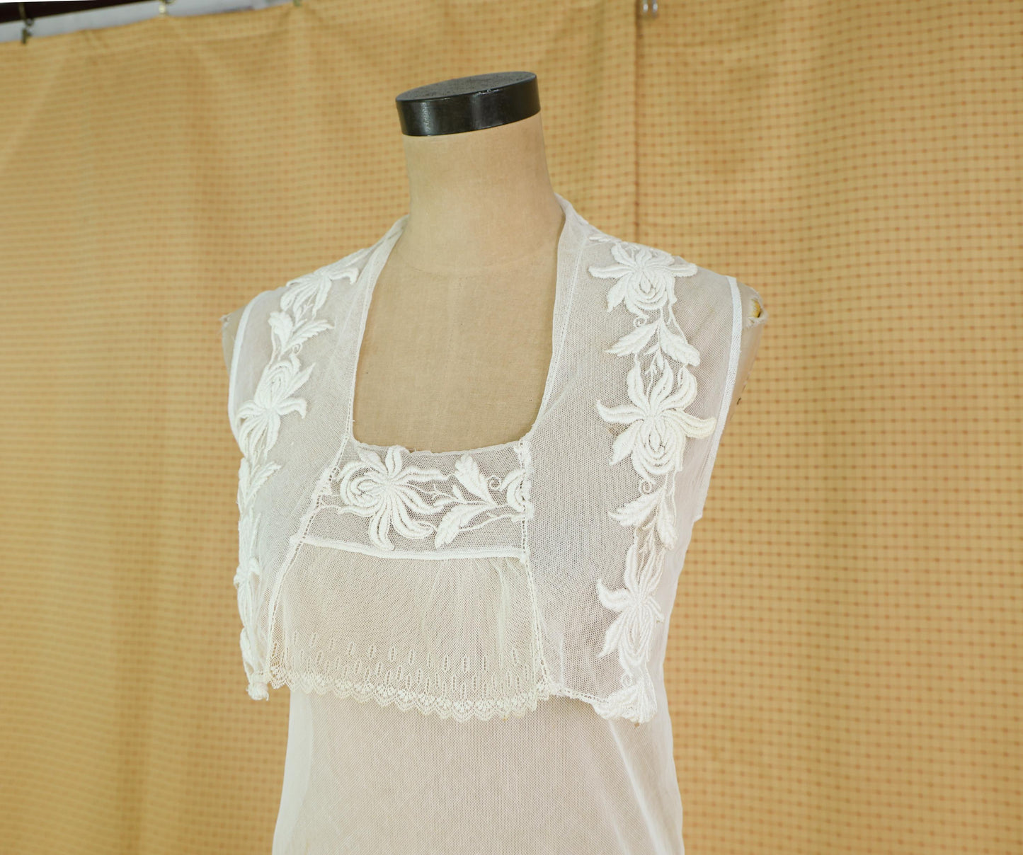 1910s Ivory Tulle Wedding Dress, Extra Small