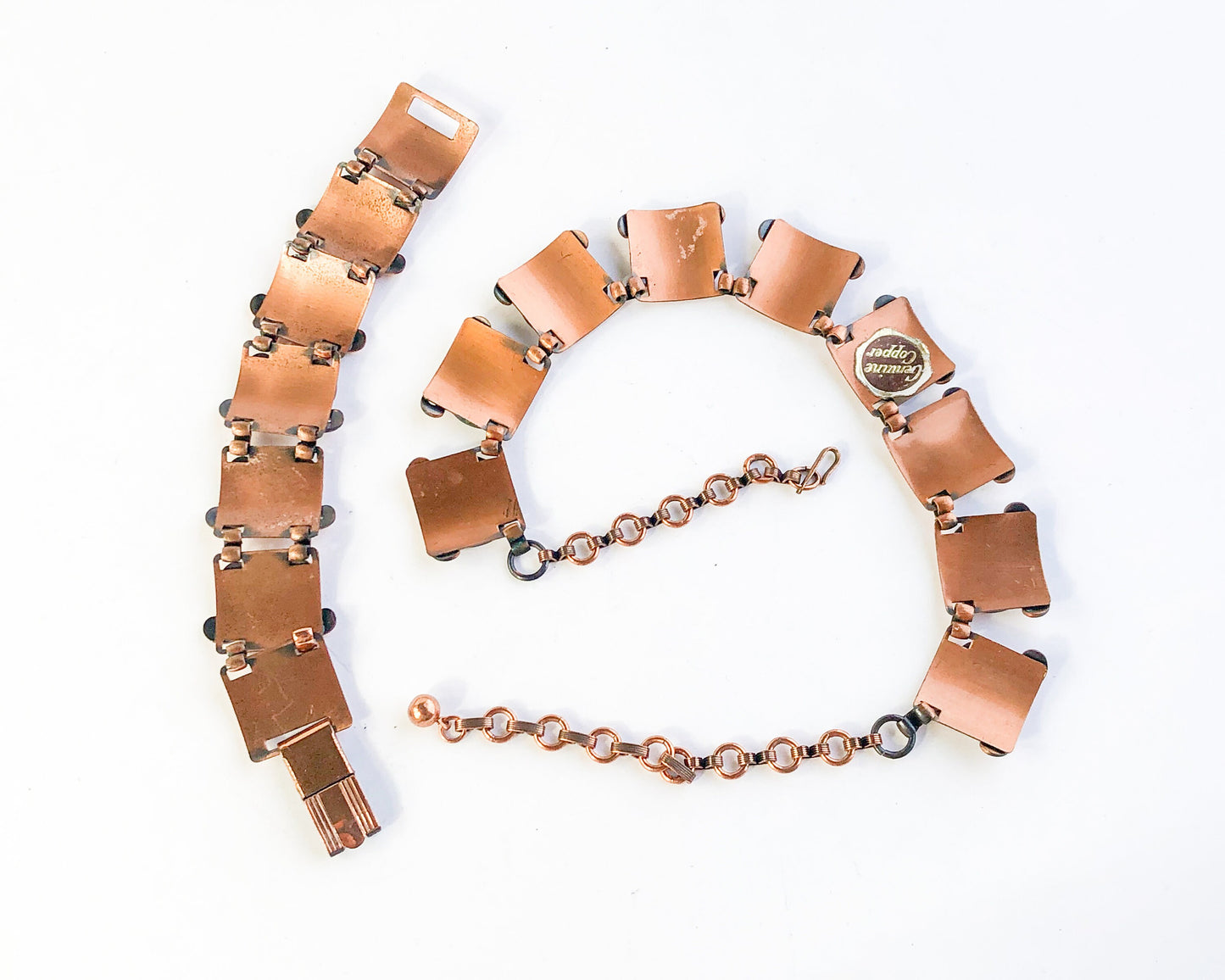 1960s Vintage Copper Jewelry Set | Butterfly Choker Necklace & Bracelet