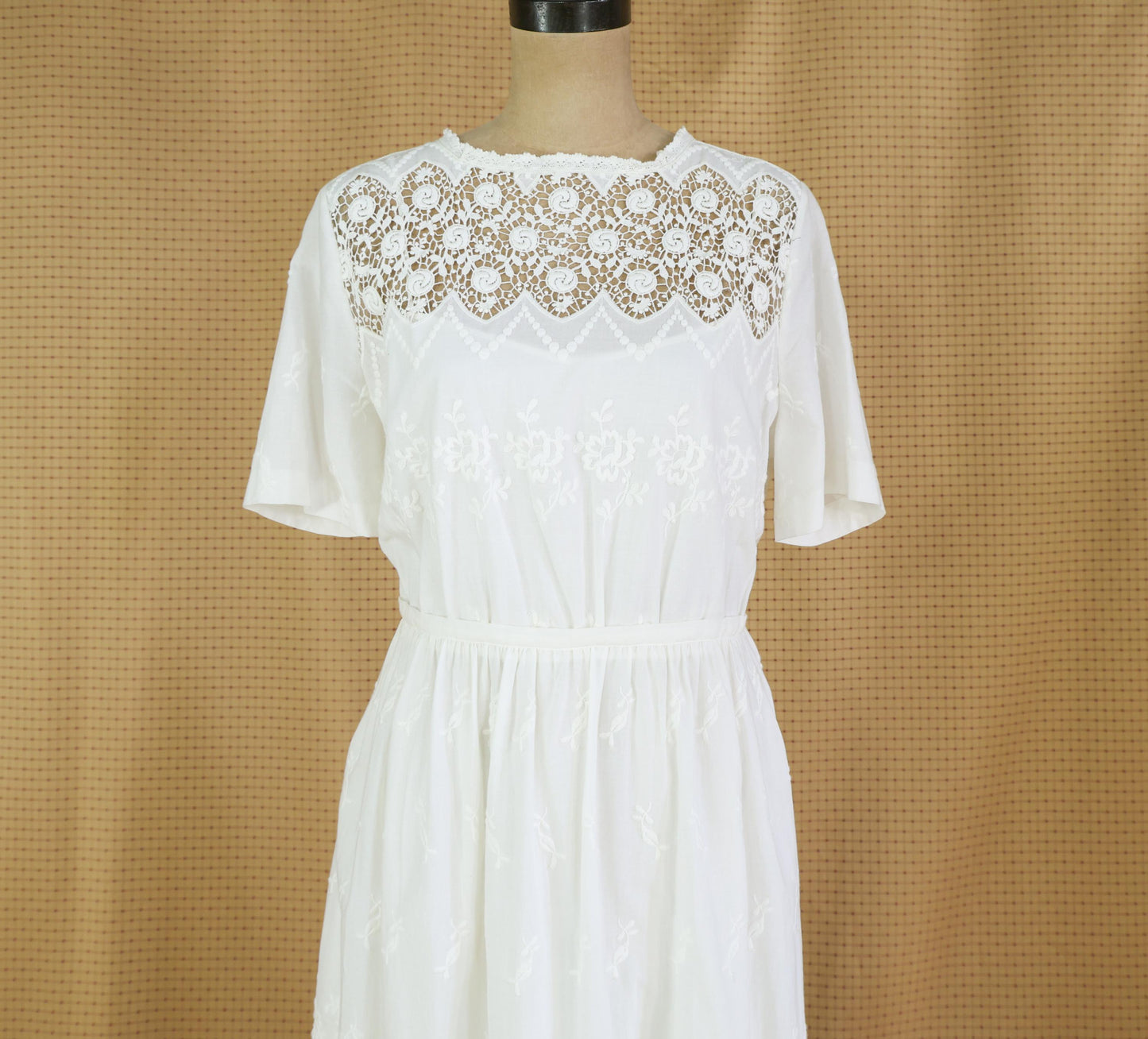 2000s White Cotton Short Dress, J Crew, Extra Large