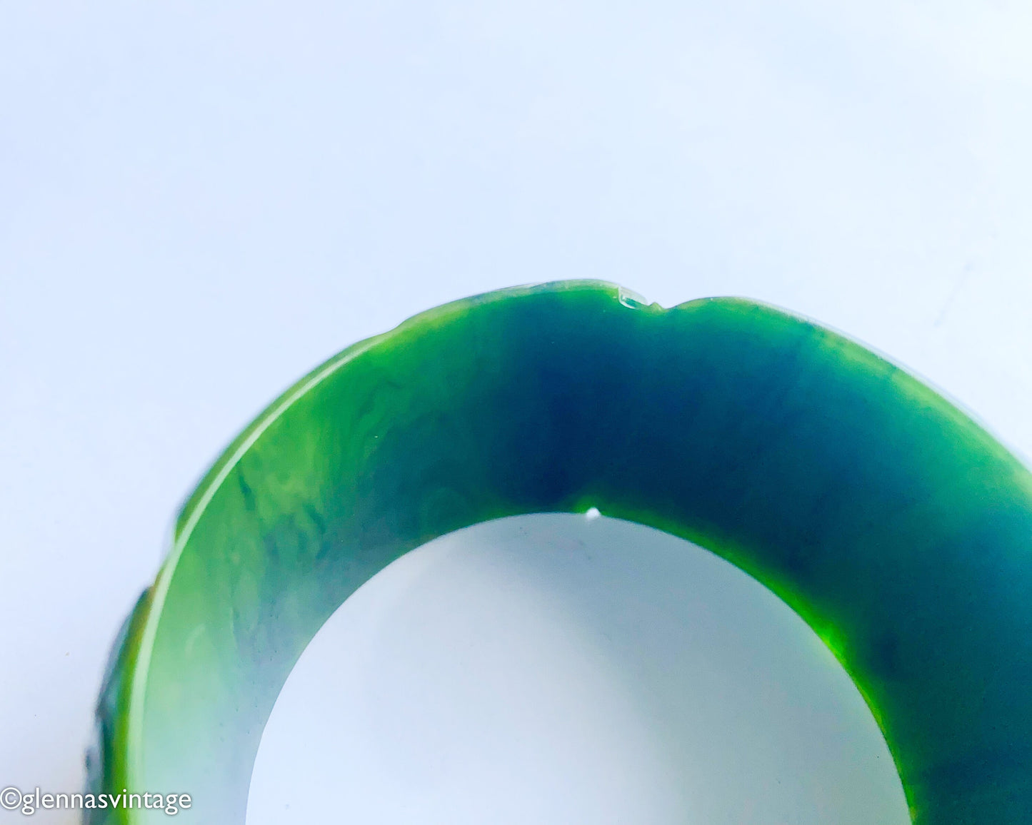 1930s Carved Olive Green Bakelite Bangle | Vintage Wide Bracelet