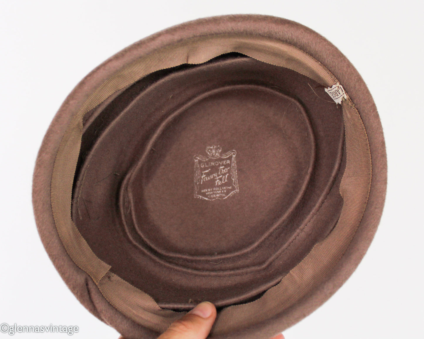 1950s Taupe Brown Wool Felt Hat