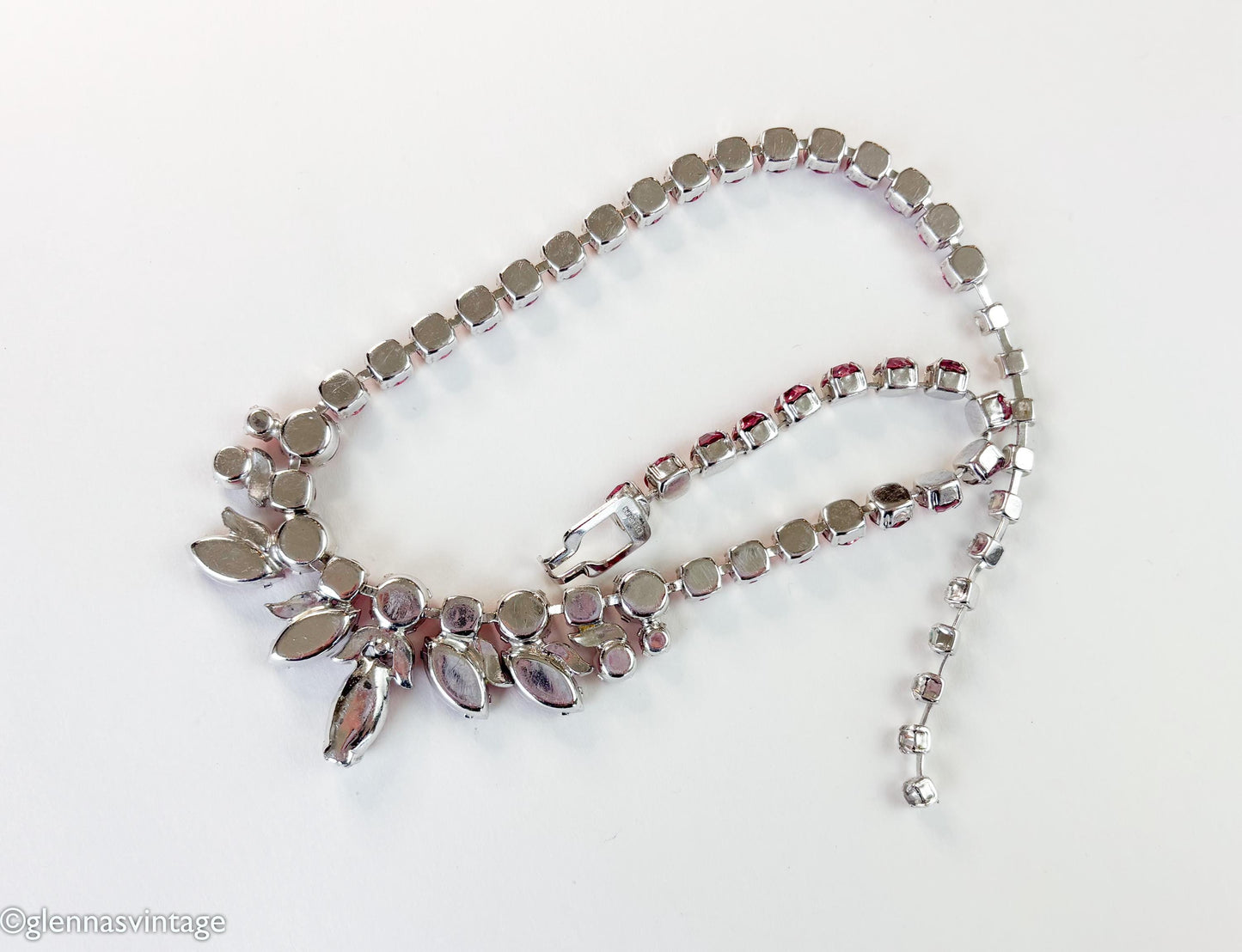 1950s Pink Rhinestone Choker Eisenberg Jewelry