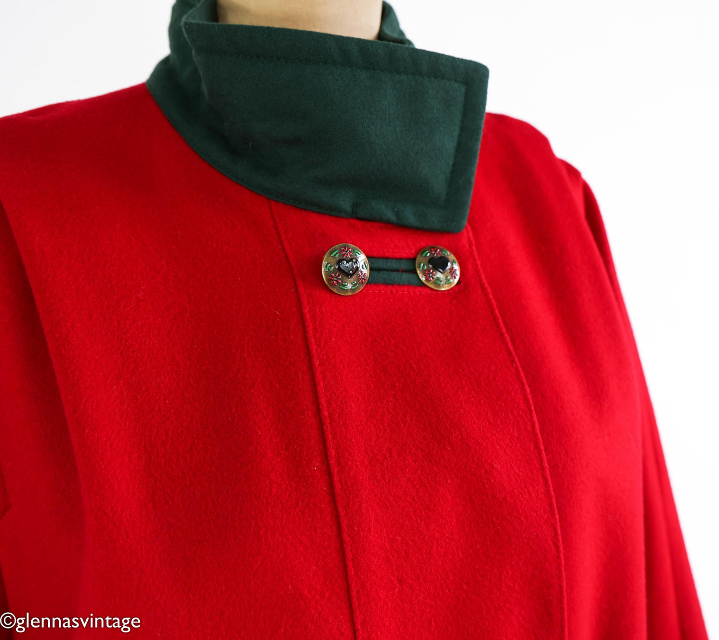 1980s Lodenfrey Red Wool Alpine Coat, 2XL, 48" Bust