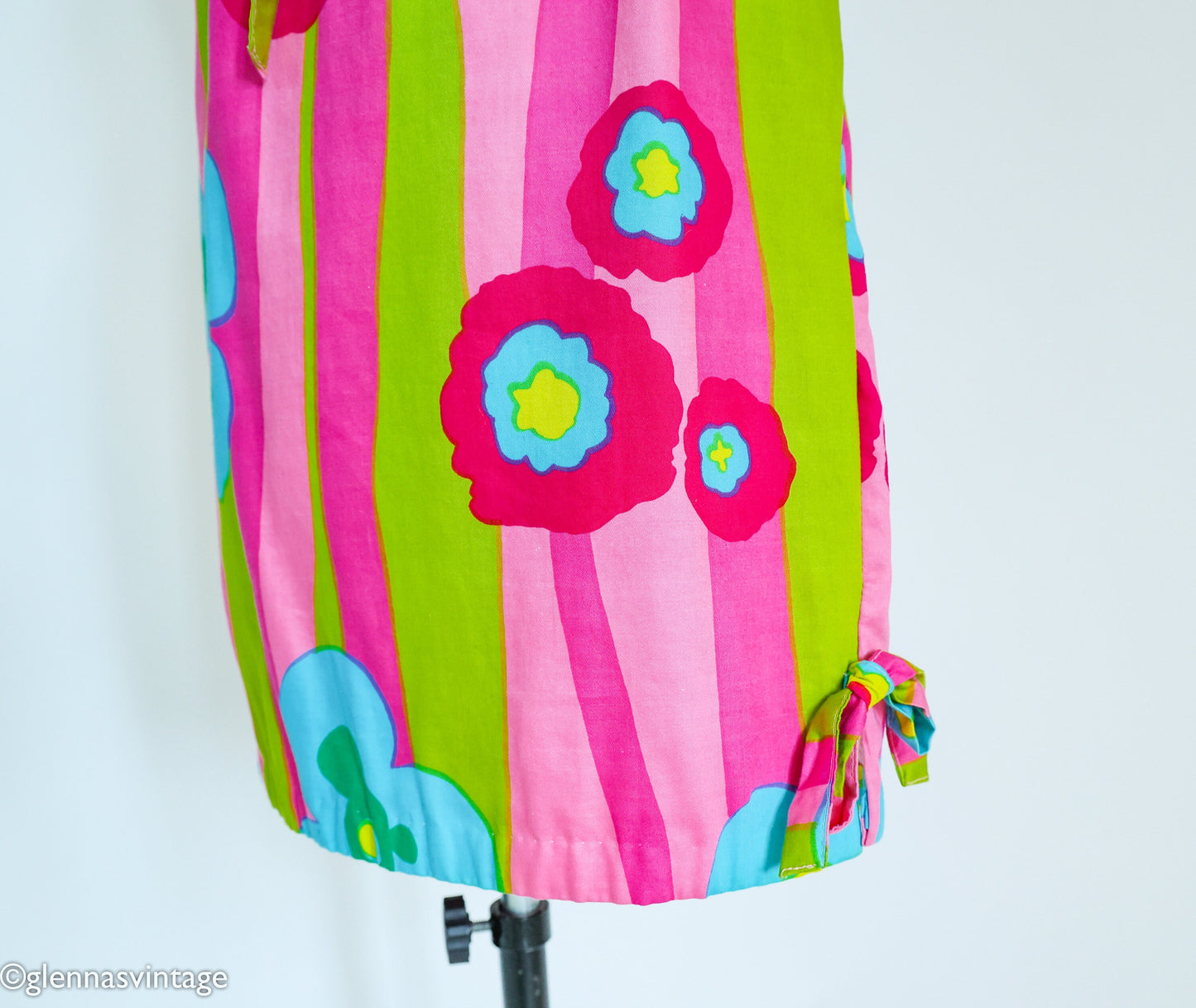 1960s Colorful Print Mini Dress