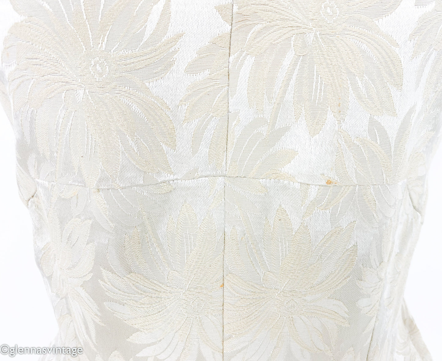 1940s Beige Brocade Cocktail Dress, Short Wedding, Small