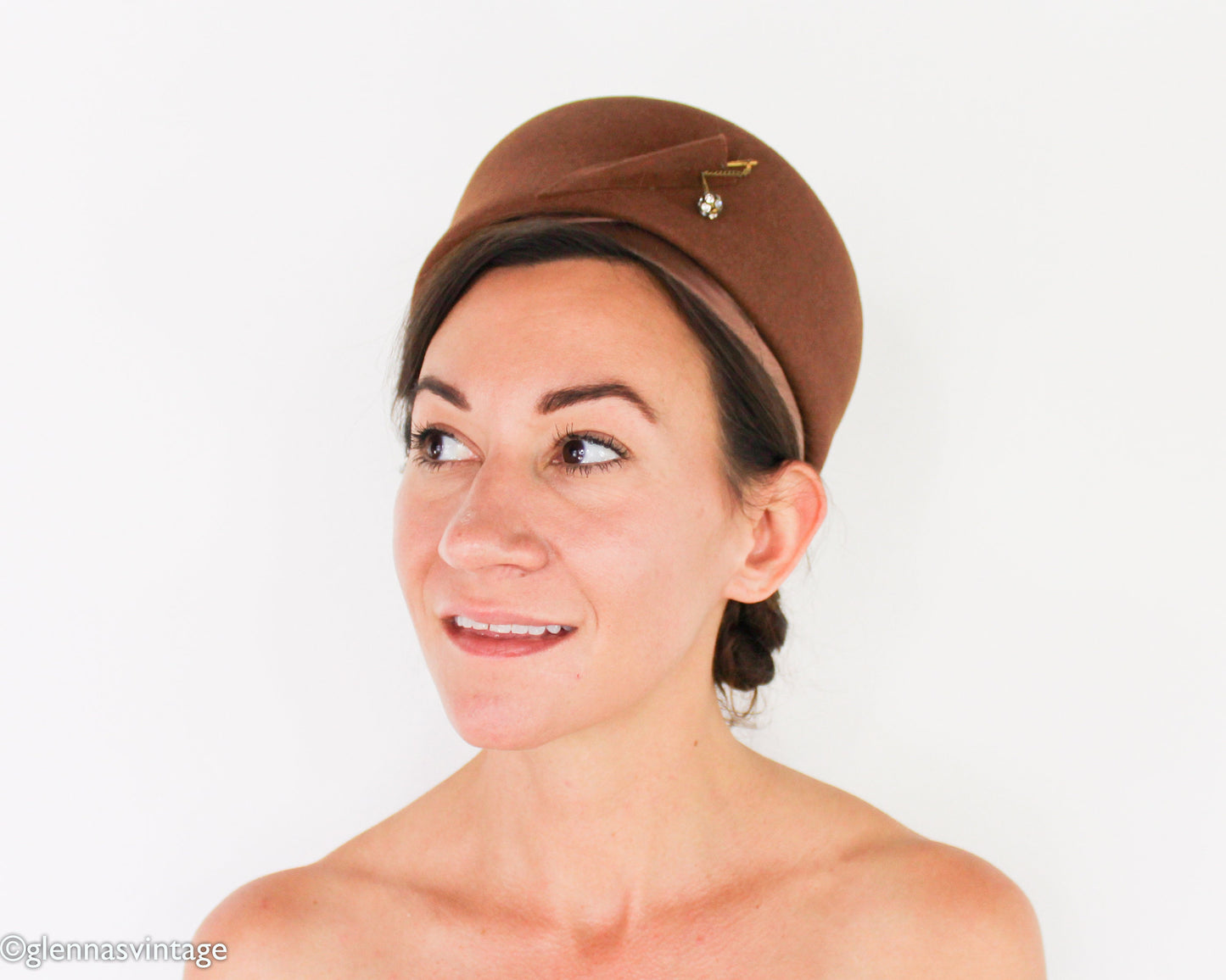1960s Brown Wool Hat