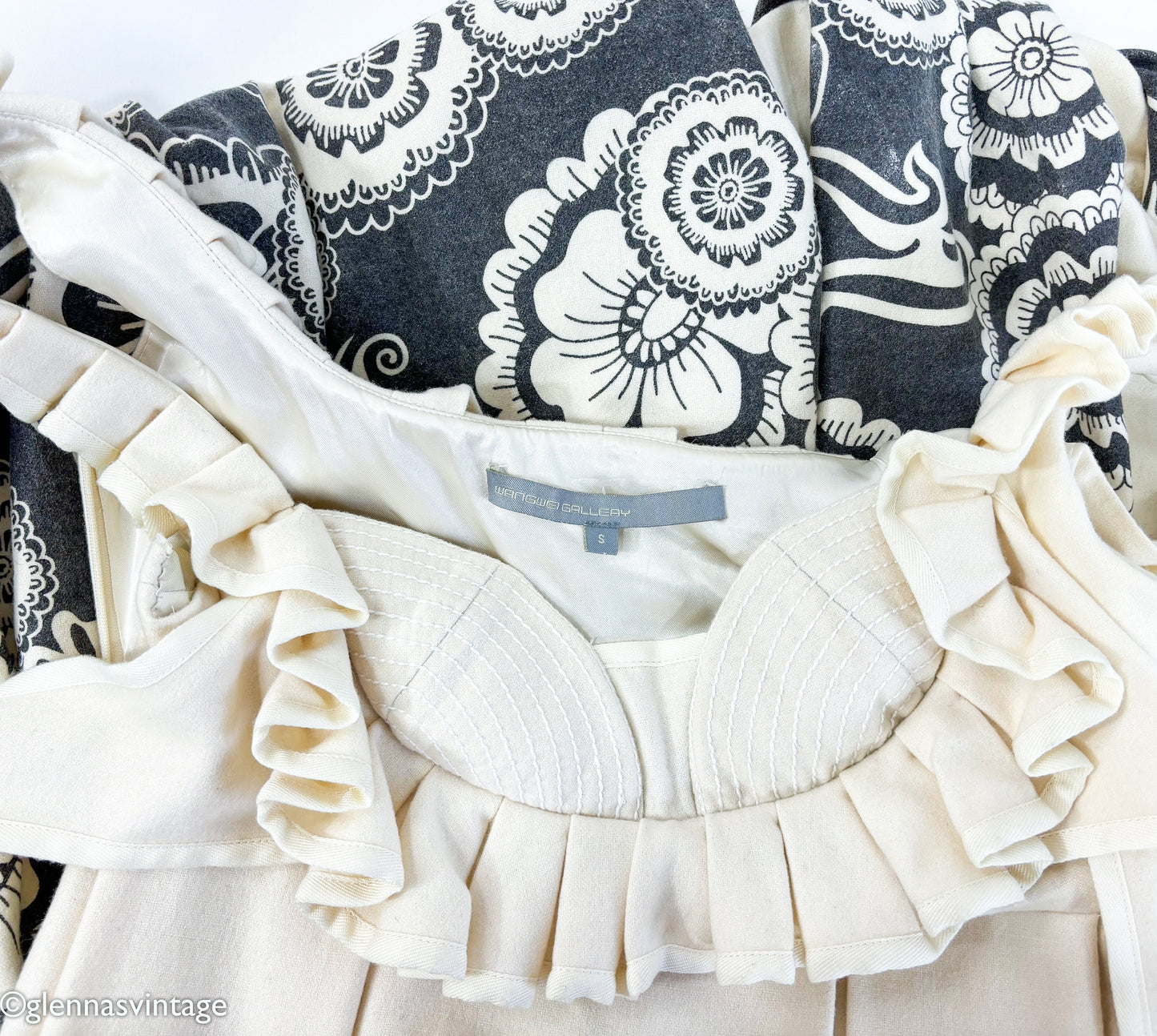 1990s White Wool Sleeveless Dress Sundress, Small