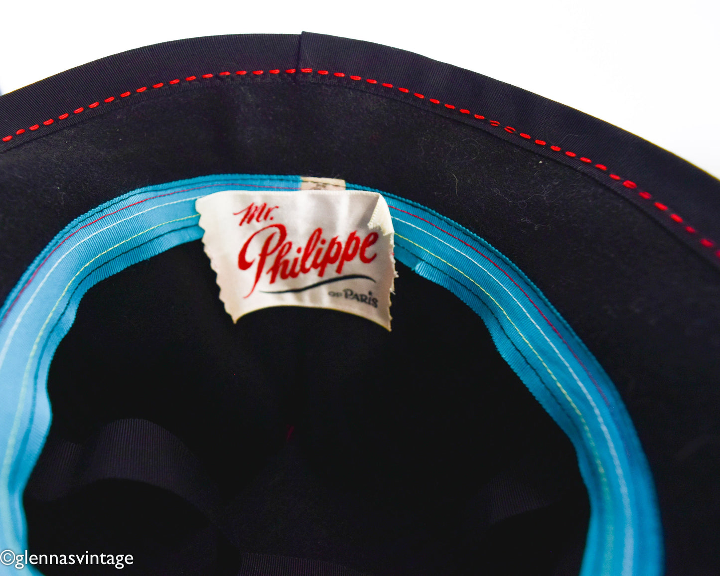 1960s Mr Philippe Black Velour Bucket Hat, Jackie O Style Cloche