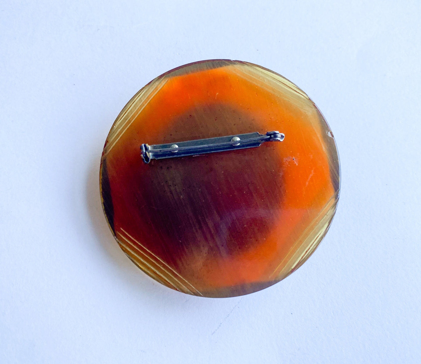 1930s Celluloid Cameo Brooch | Root Beer Bakelite Pin