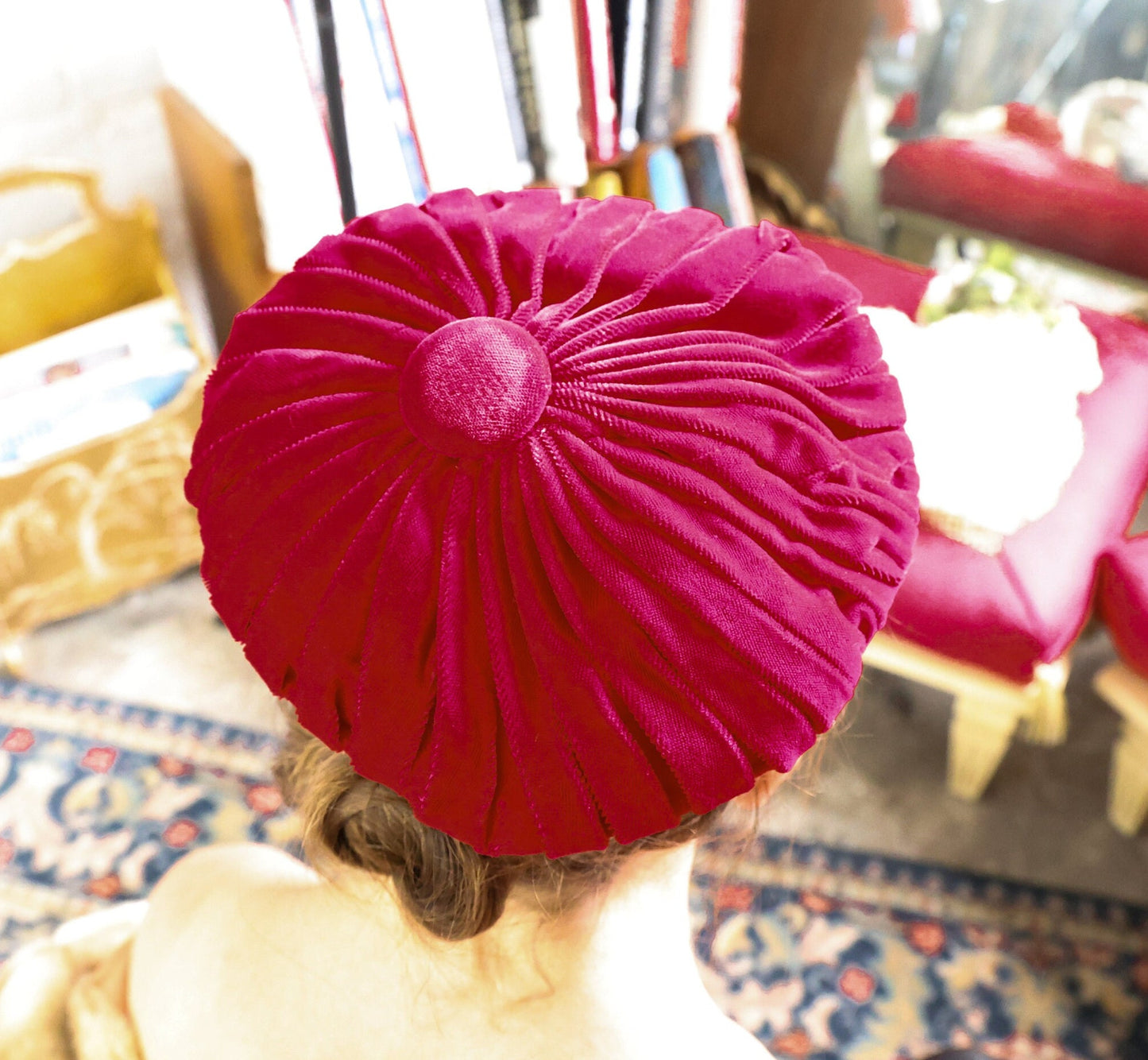 1950s Red Velvet Beret