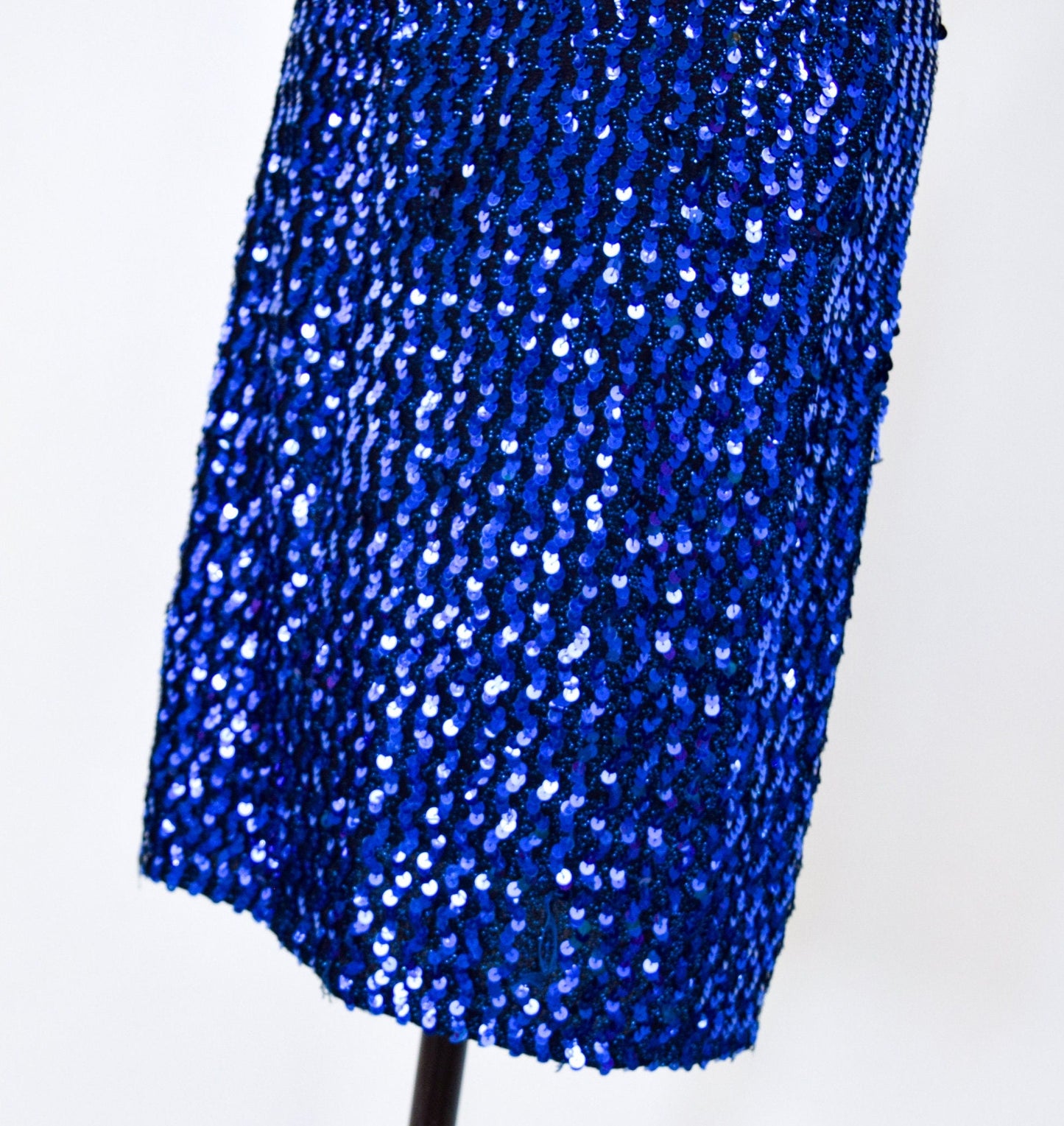 1980s Royal Blue Sequin Party Dress, Medium