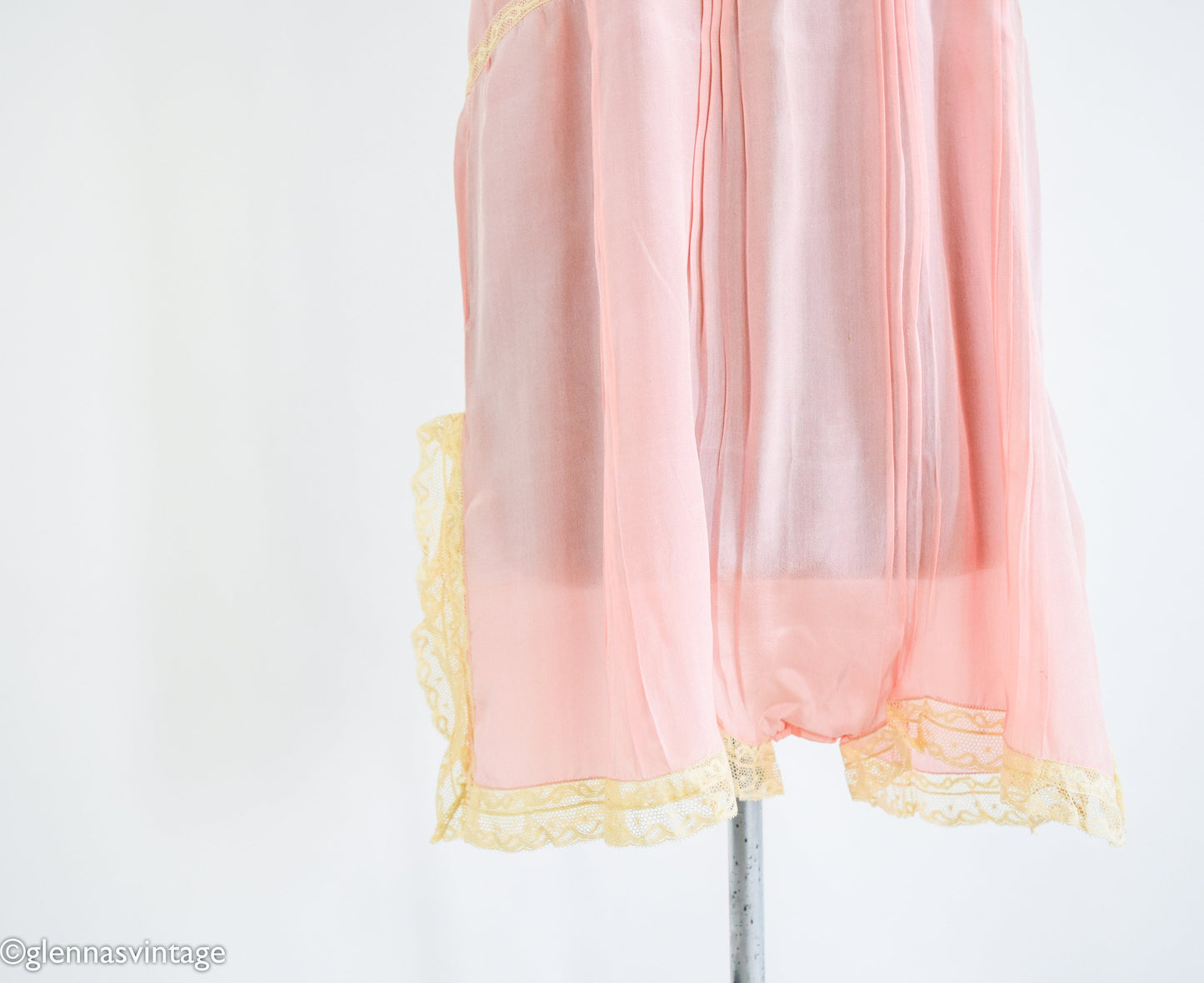 1920s Pink Silk Romper Lingerie, Step In, Extra Small