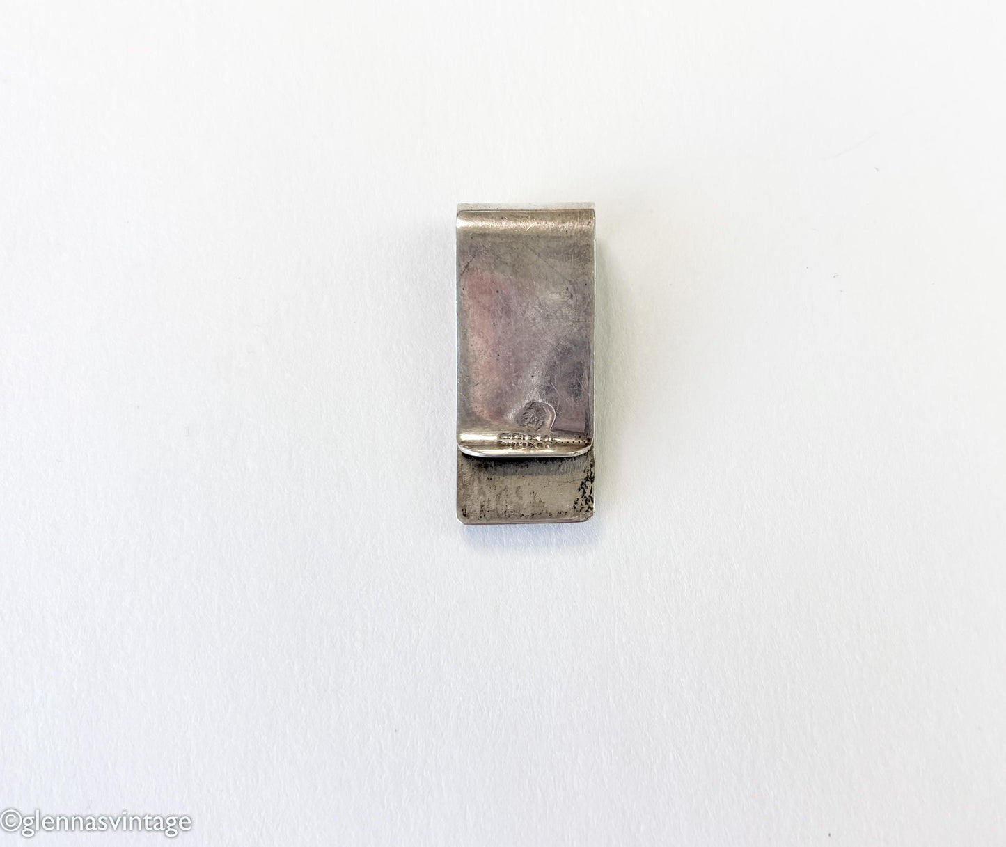 1950s Mexican Silver Money Clip | Aztec Mask Emblem