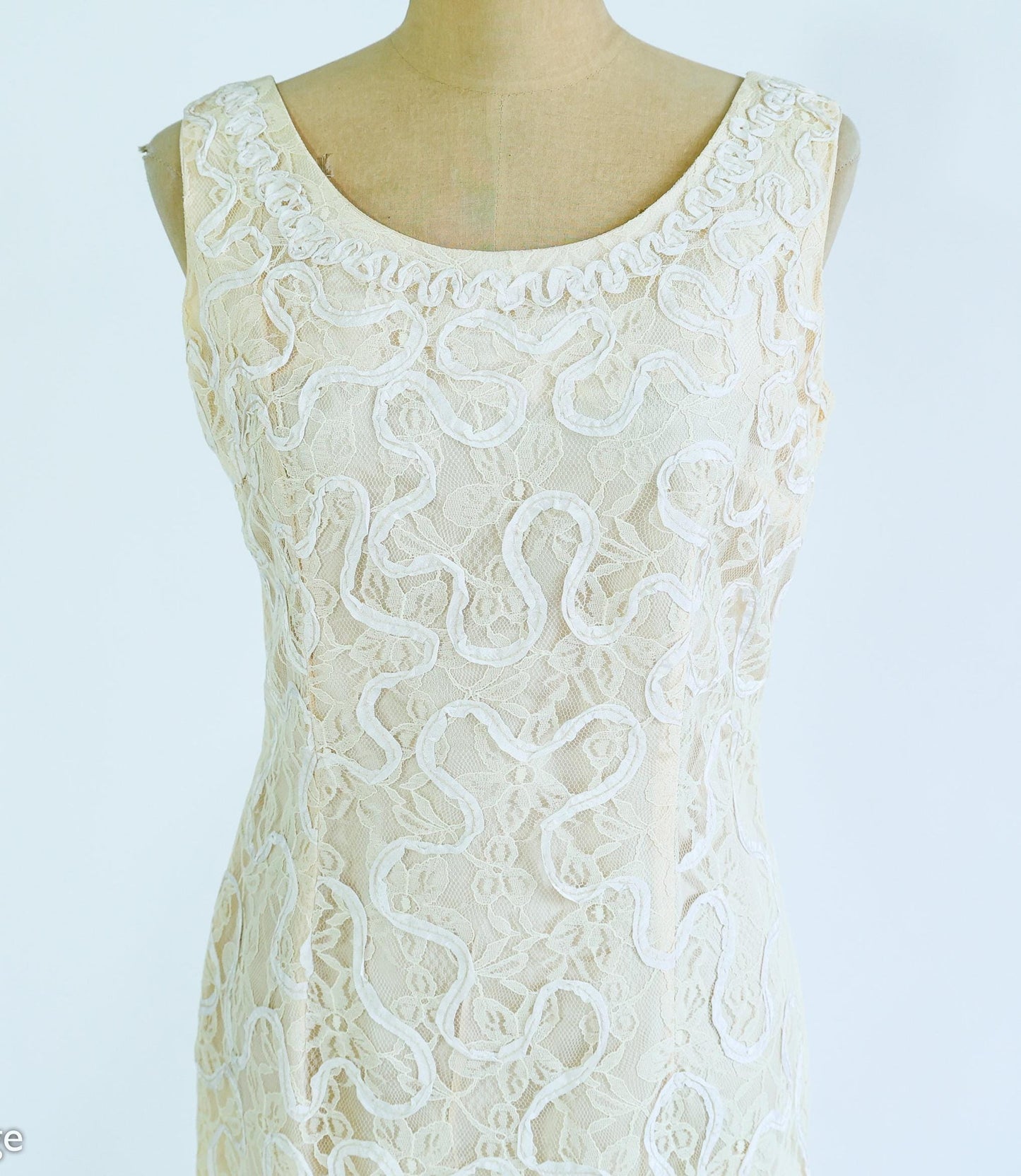 1960s White Lace Dress & Jacket Set, Medium