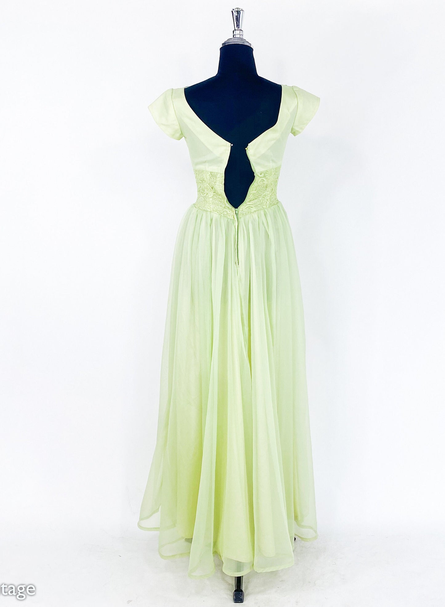1950s Lime Green Evening Dress, Small