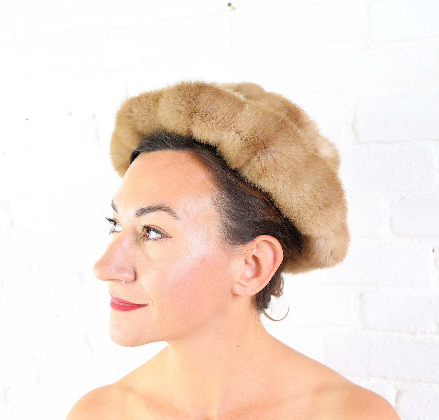 1960s Jackie O Faux Fur Hat
