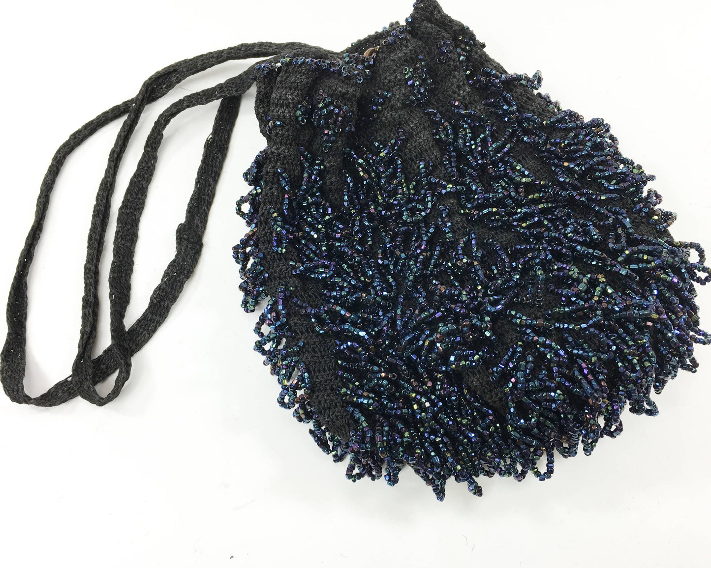 1900s Navy Blue Beaded Evening Bag