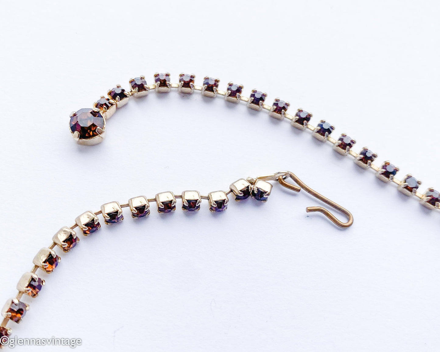 1960s Orange Brown & White Glass Necklace | 60s Frosted Glass Choker