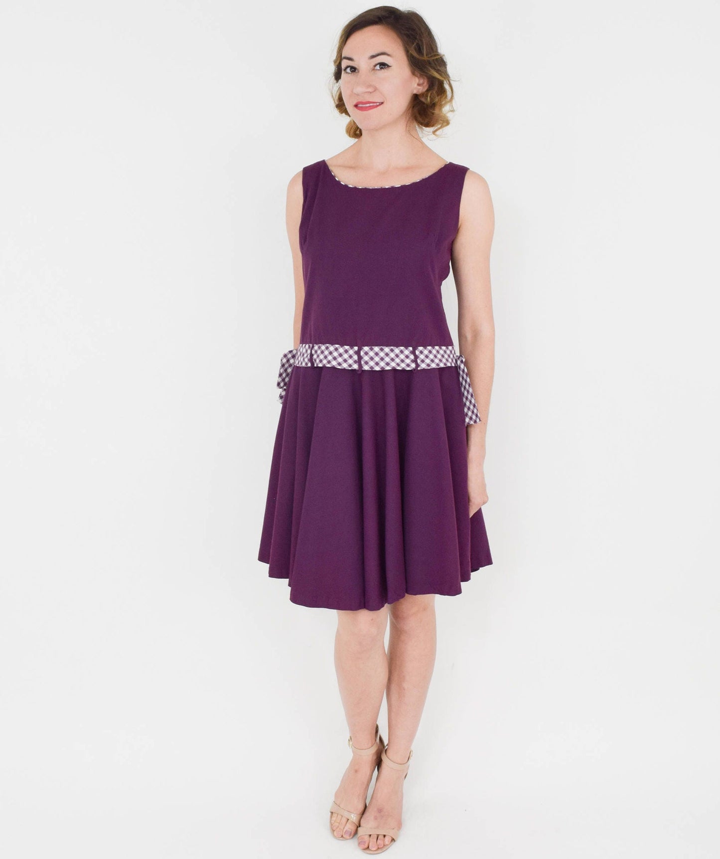 1950s Purple Cotton Sundress, Medium