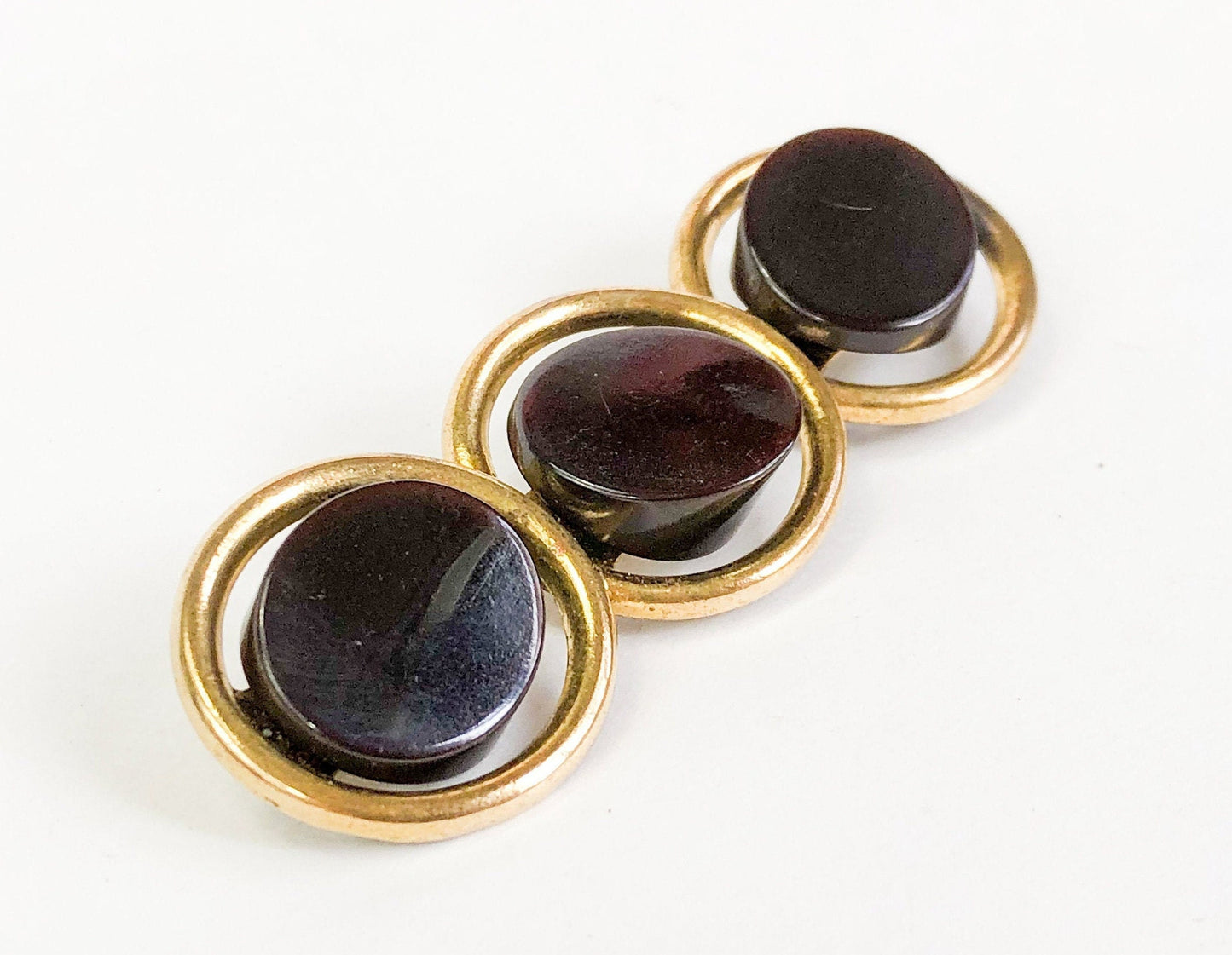 1940s Bakelite Bar Brooch | Brown Bakelite Pin