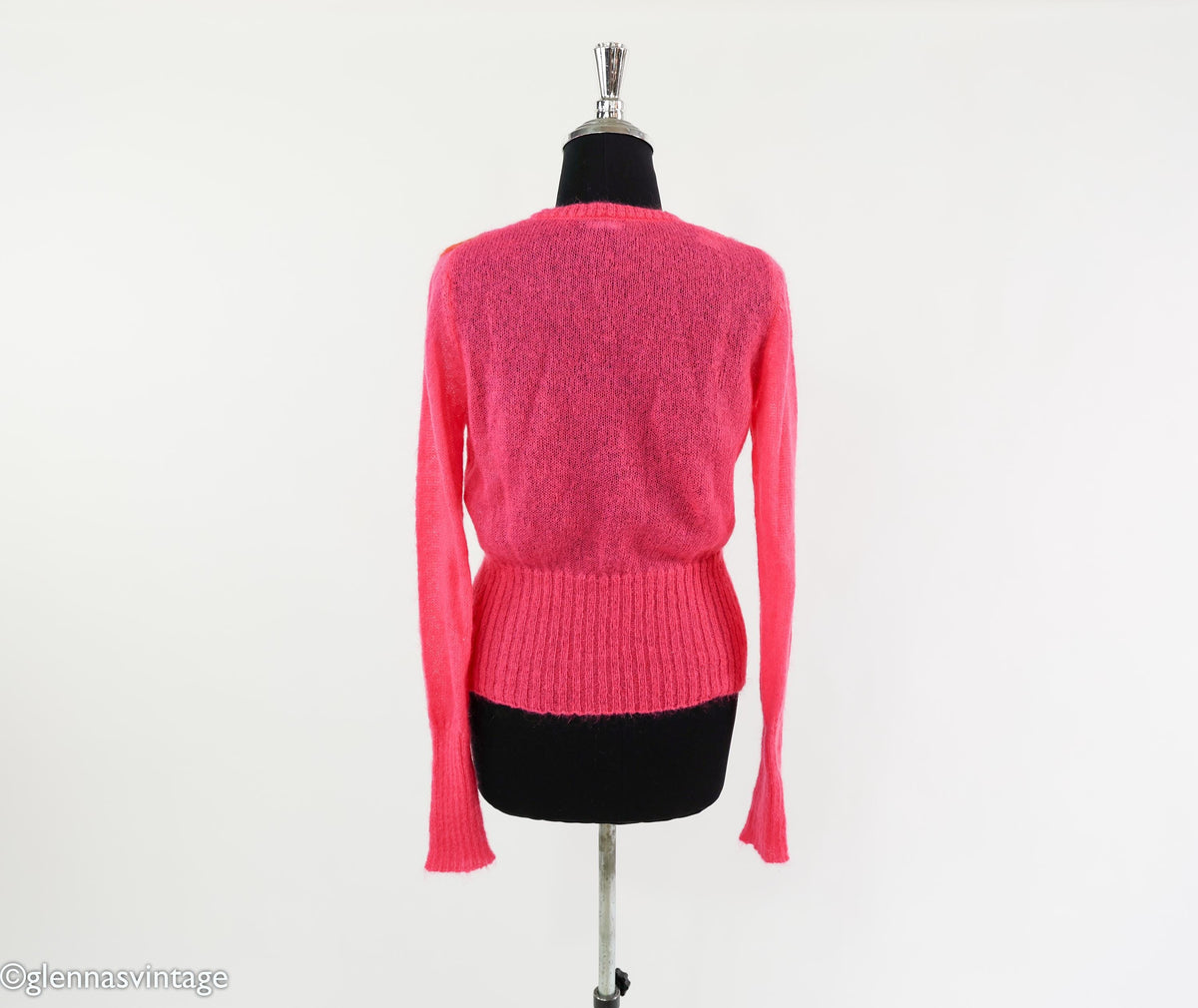1980s Bright Pink Mohair Sweater, Medium
