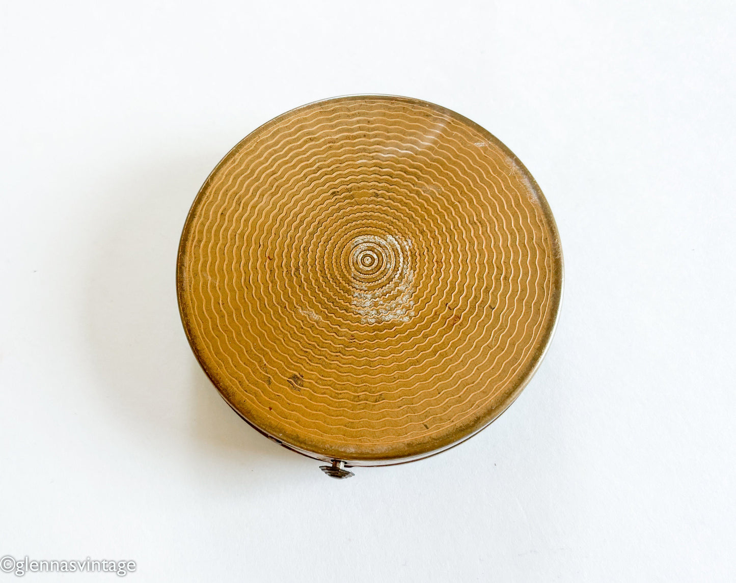 1930s Blue & Gold Vintage Compact, Turquoise Enamel Compact