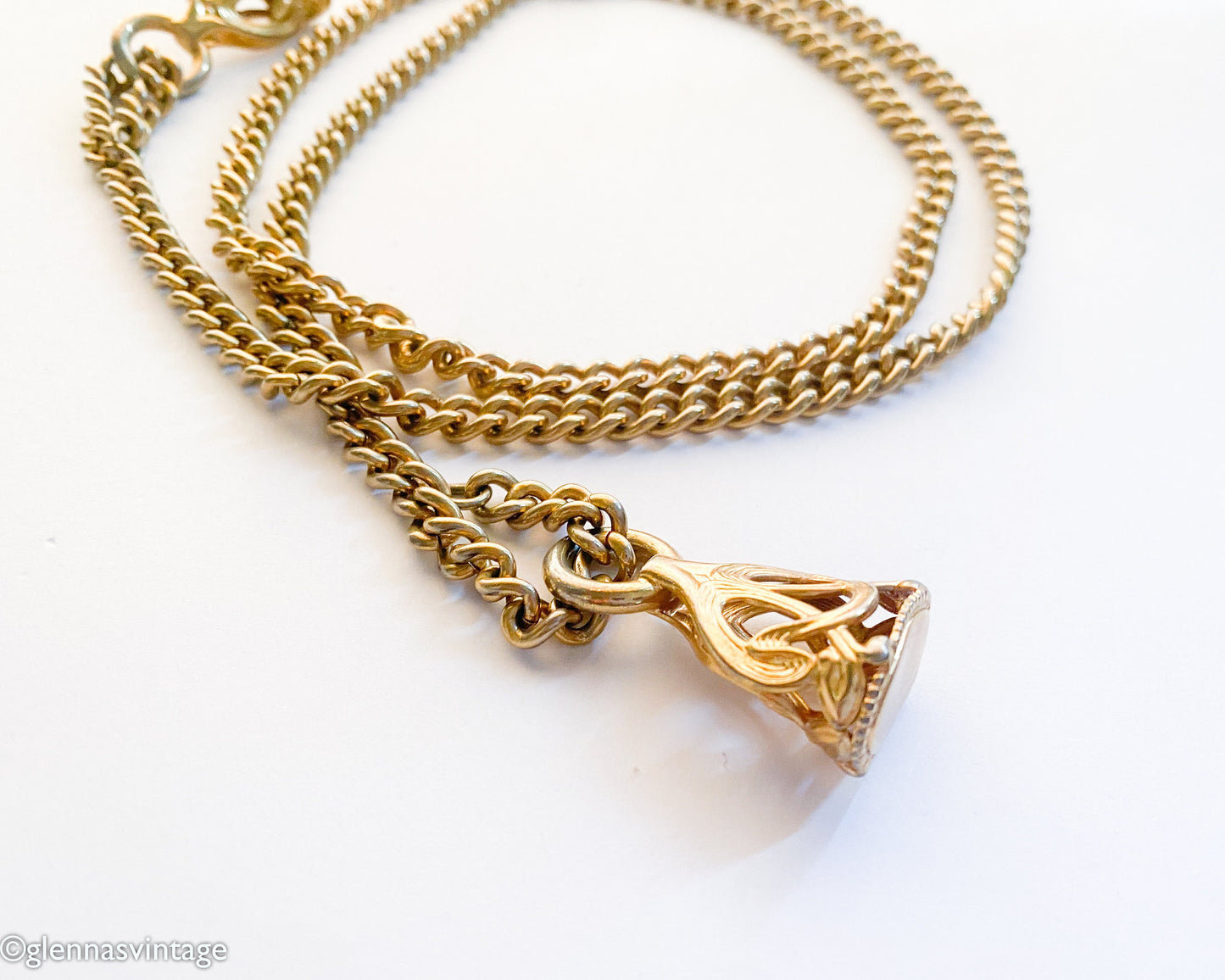 1950s Gold Metal Lariat Necklace & Bracelet Set
