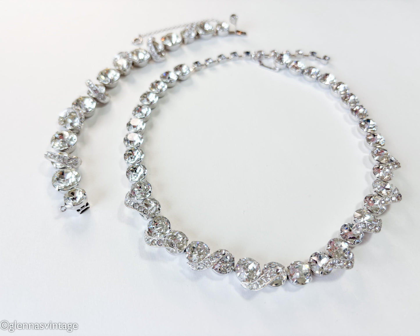 1950s Eisenberg Pavé Rhinestone Necklace & Bracelet Set