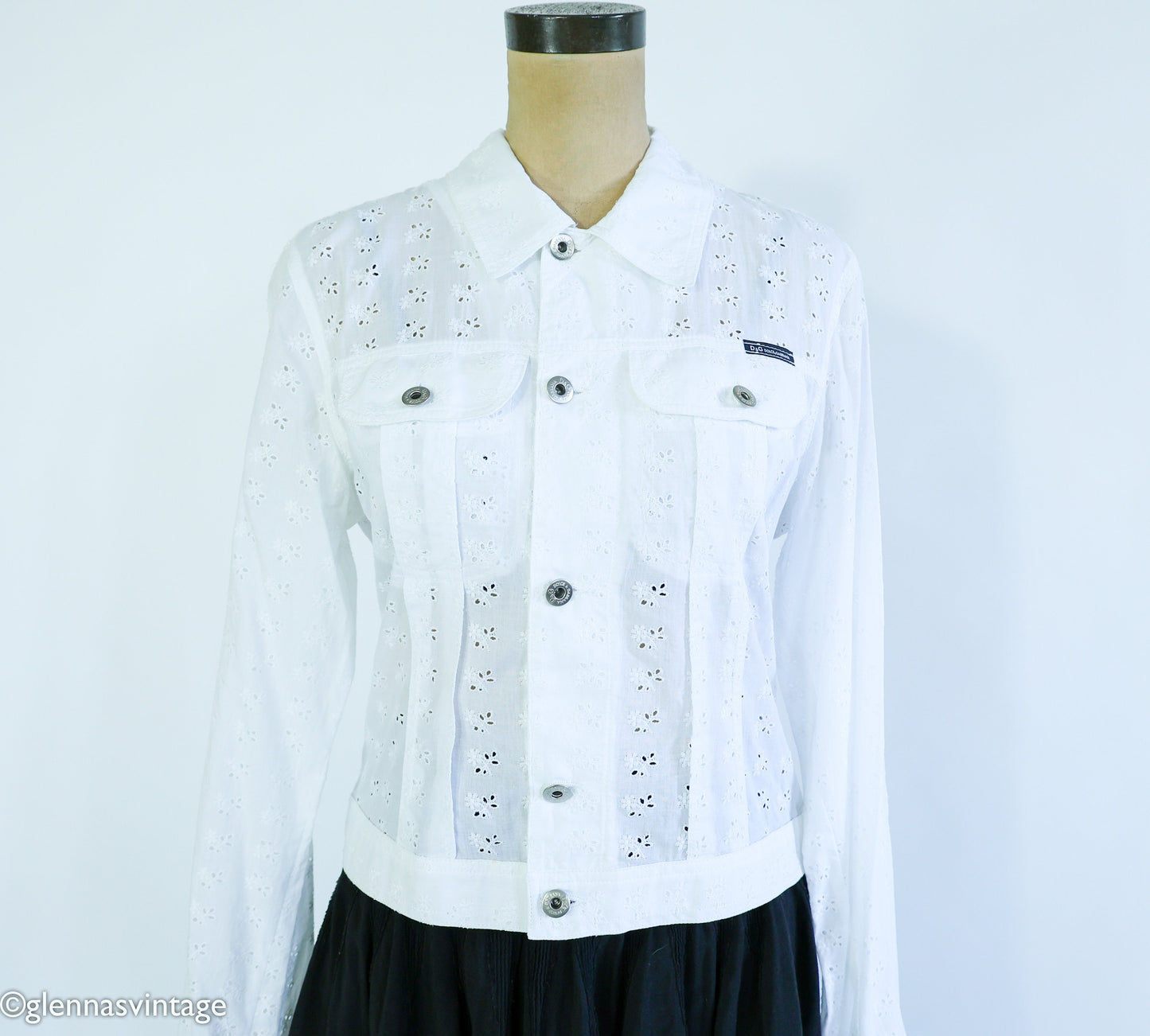 Dolce & Gabbana 1990s White Eyelet Jacket, Large