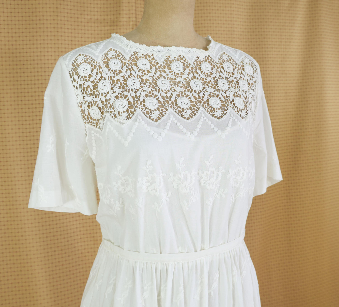 2000s White Cotton Short Dress, J Crew, Extra Large