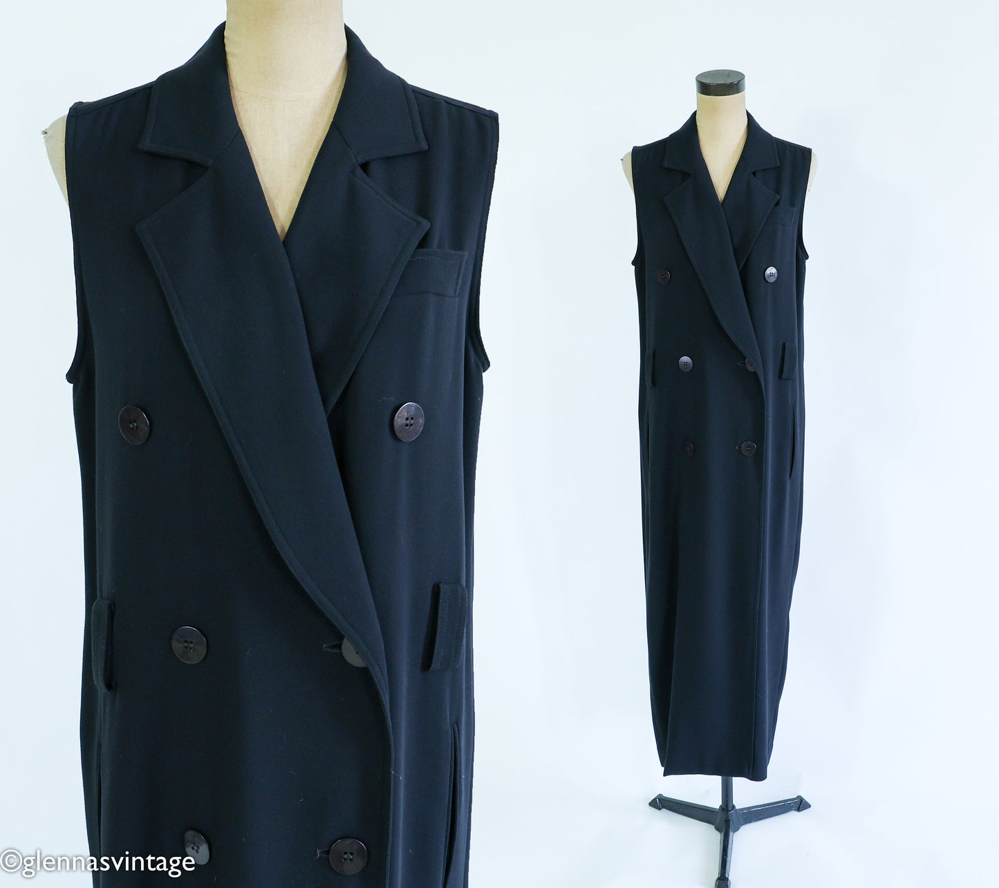 Emanuel Ungaro Black Sleeveless Dress 1990s, Medium