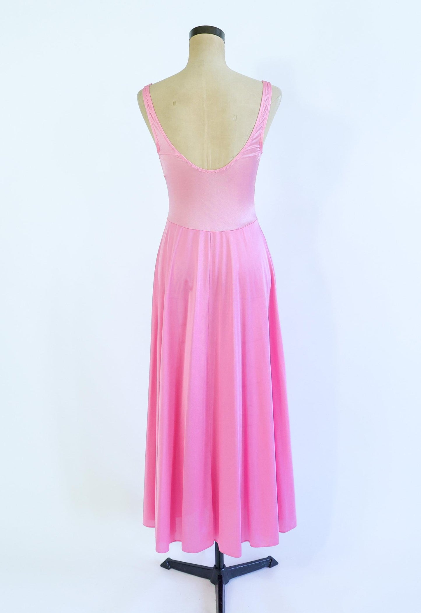1970s Pink Nightgown Slip Dressing Gown | 70s Bright Pink Nightgown | Olga | Medium
