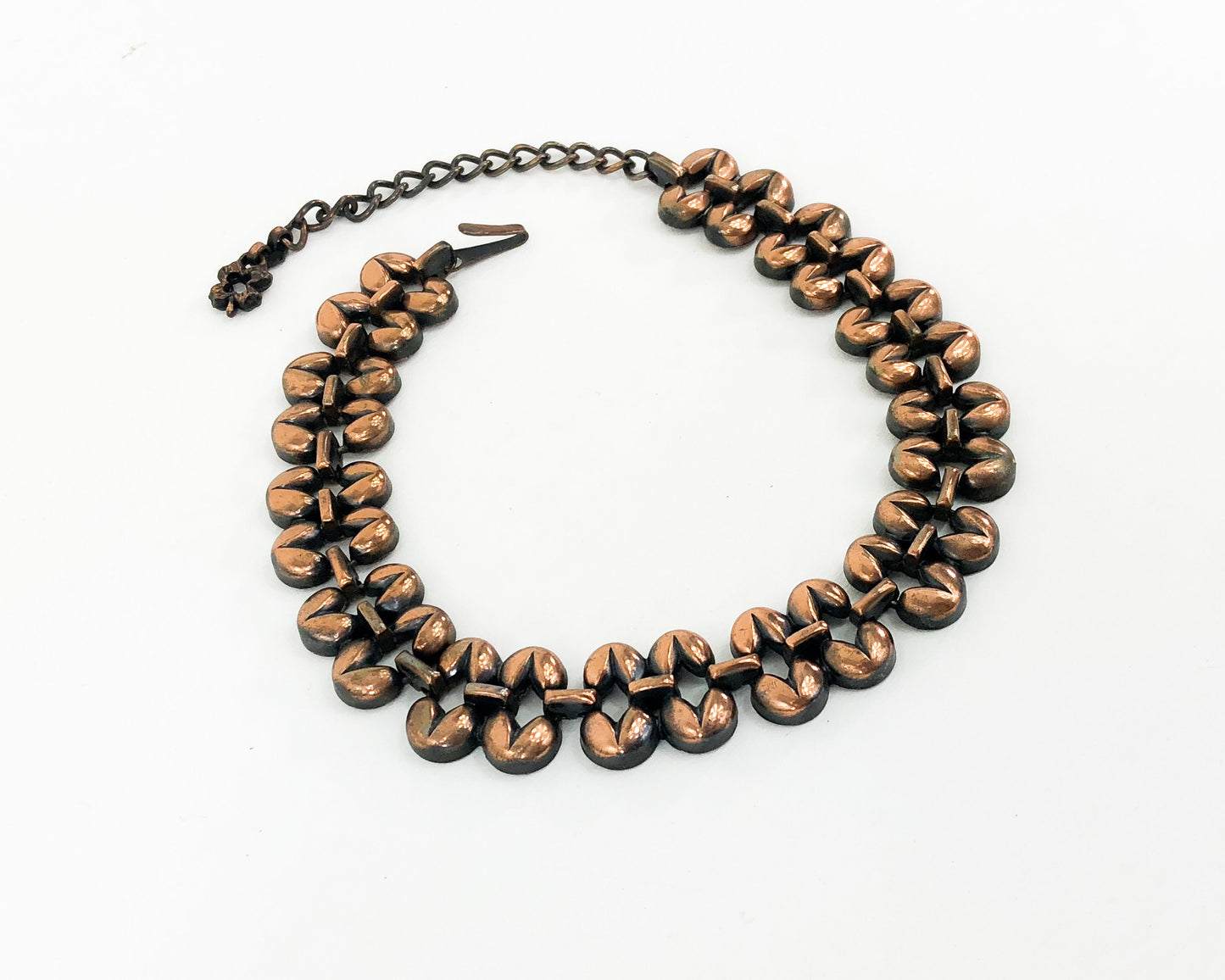 1950s Copper Necklace | 50s Copper Modernist Choker