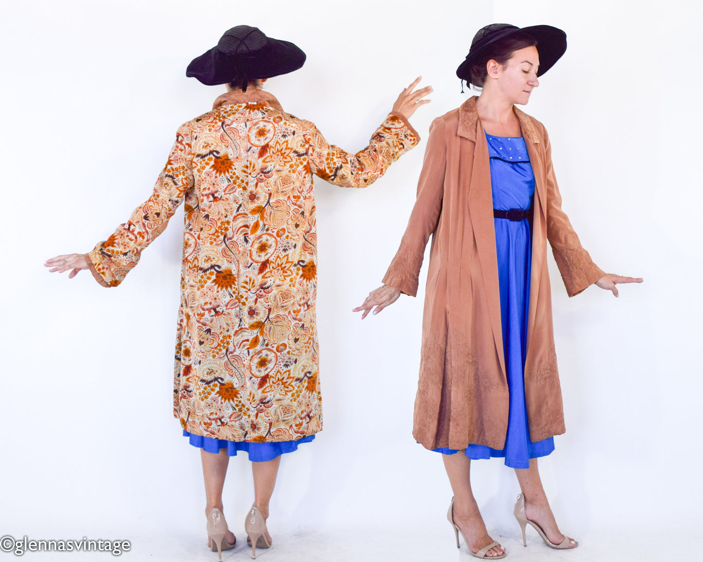 1910s Embroidered Taupe Silk Evening Coat | Antique Floral Trapunto