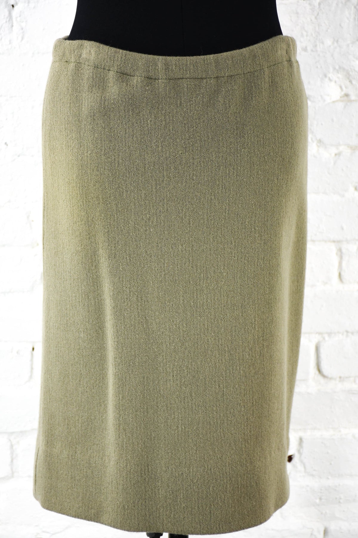 1960s Sage Green Wool Knit Skirt Suit: Mohair Blend, Medium