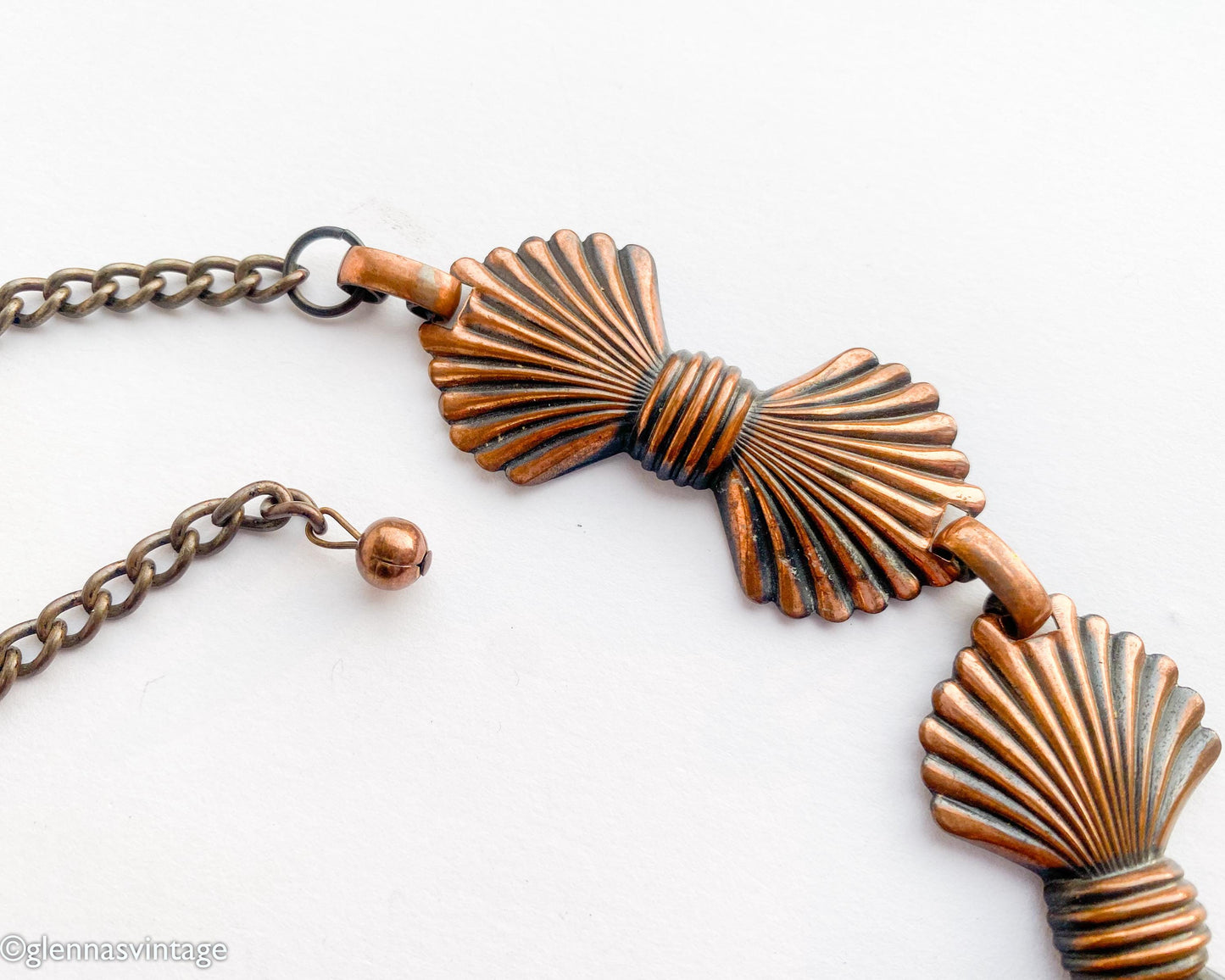 1950s Copper Necklace | Copper Bows Choker