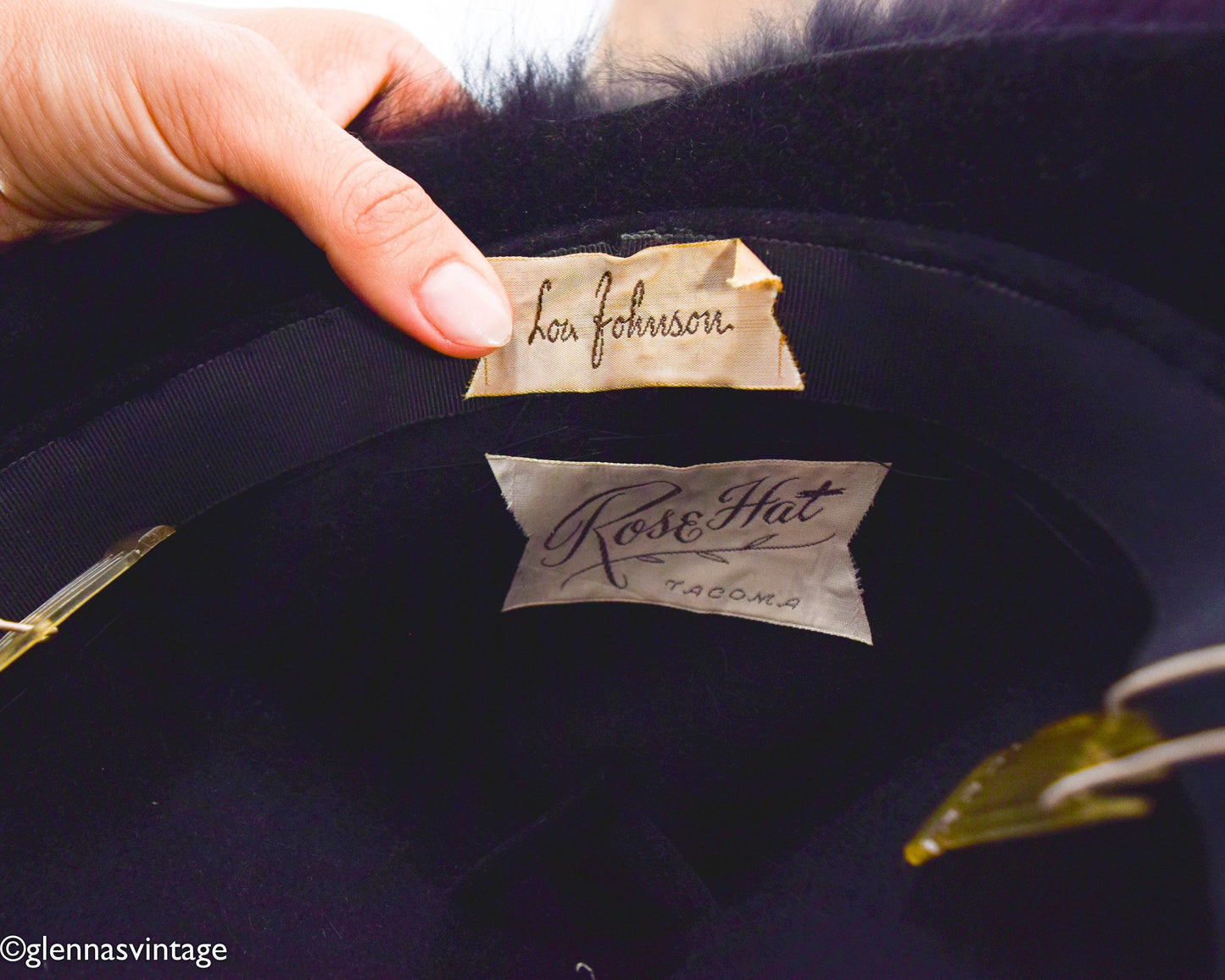 1940s Black Wool Velour Hat, Made in France