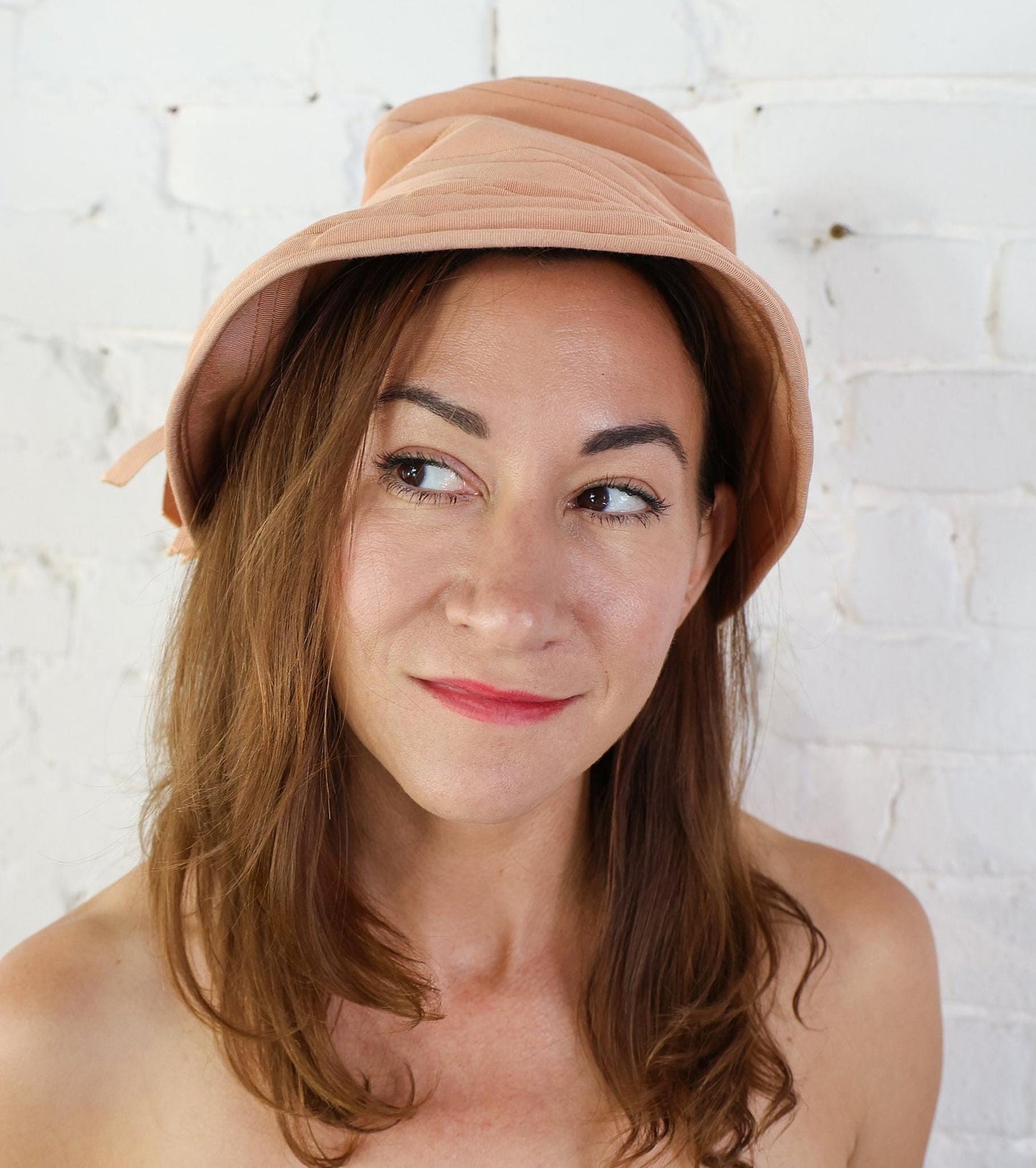 1940s Tan High Crown Hat