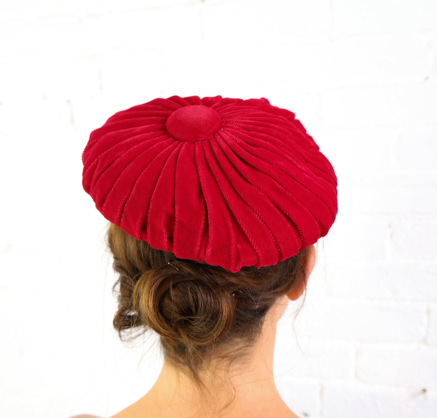 1950s Red Velvet Beret