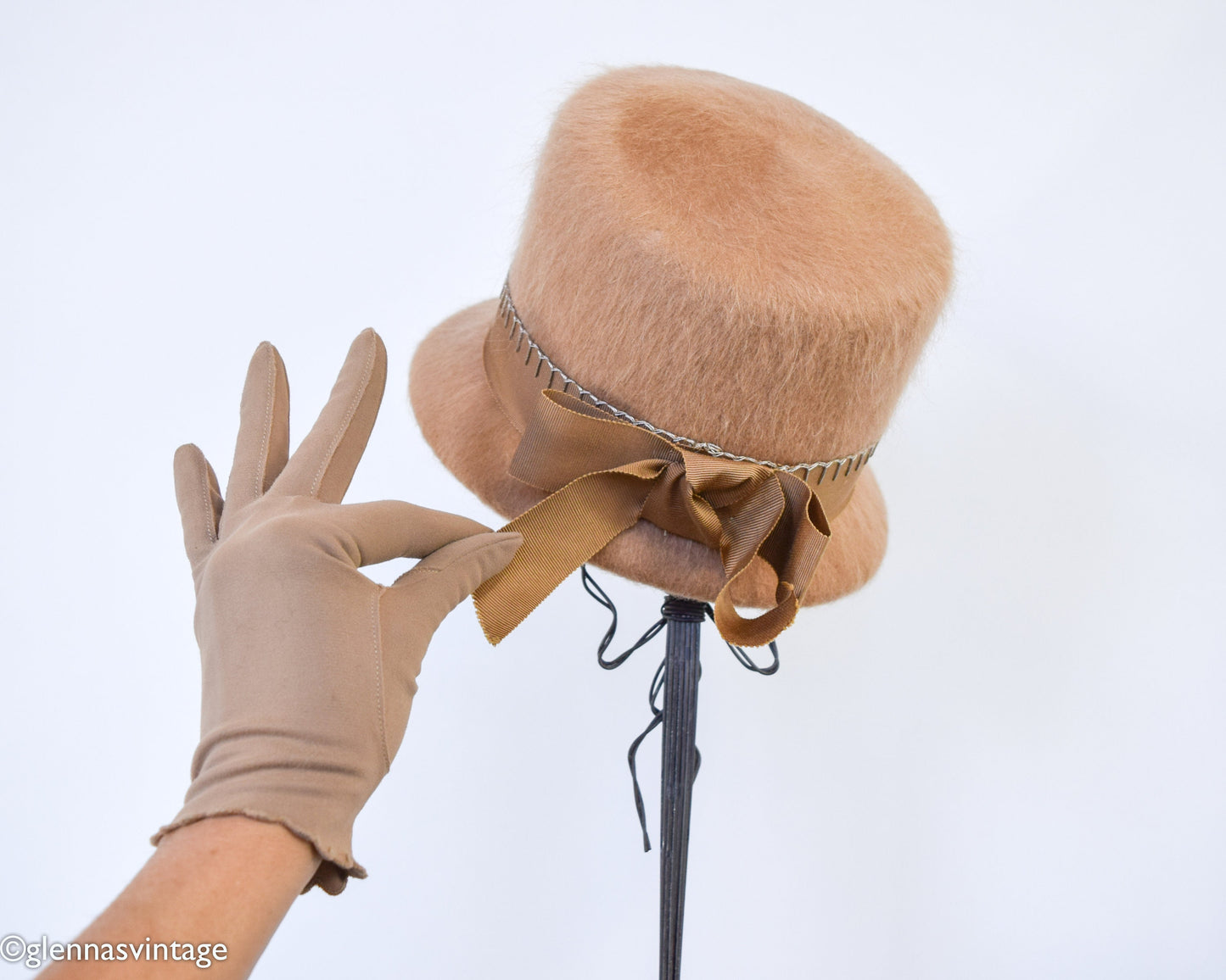 1960s Tan Mohair Wool Hat