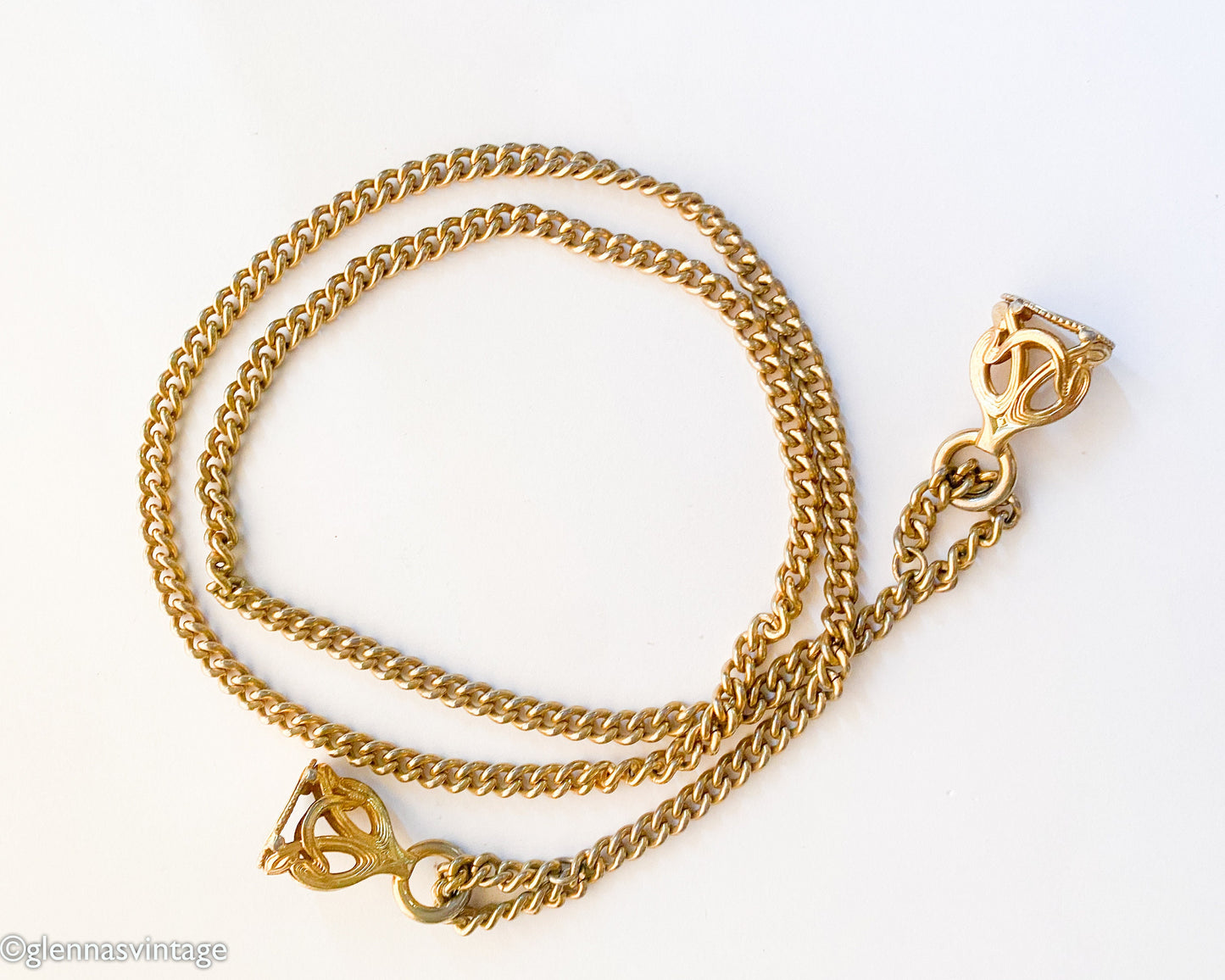1950s Gold Metal Lariat Necklace & Bracelet Set