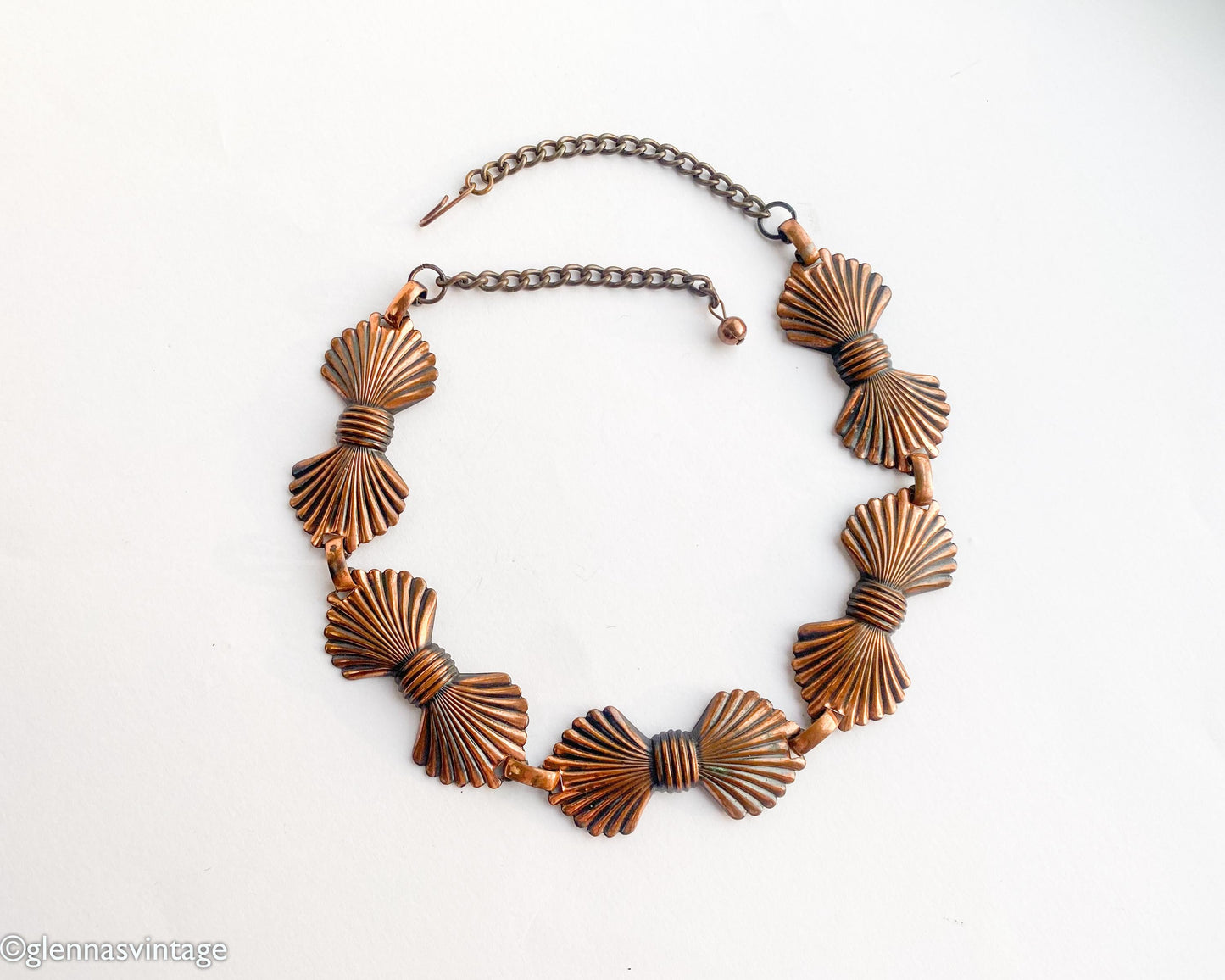 1950s Copper Necklace | Copper Bows Choker