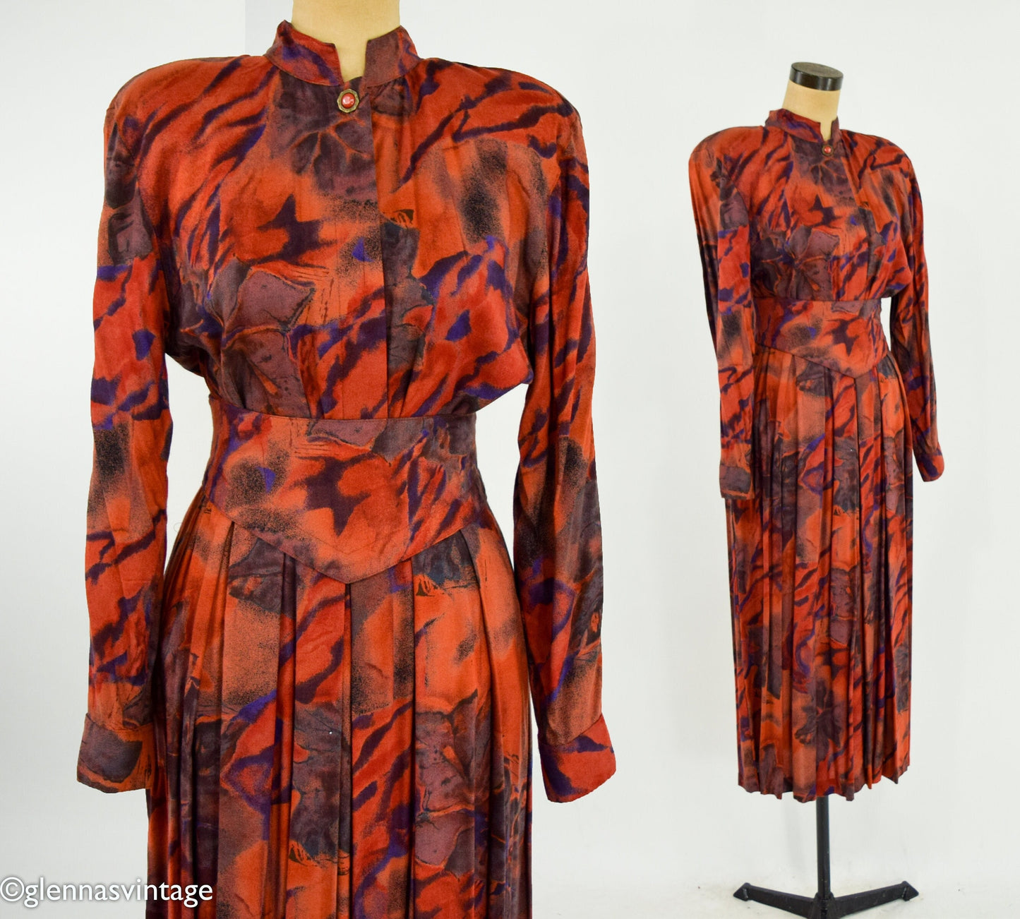 1980s Floral Skirt Set, , Large