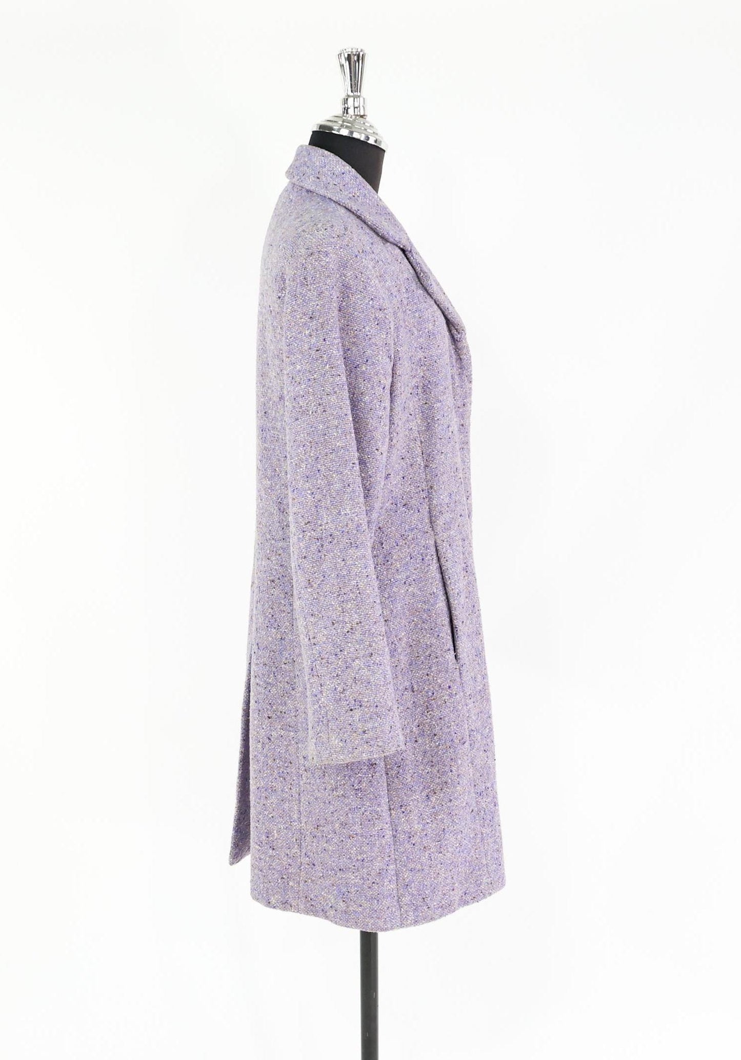 1960s Lavender Purple Wool Coat | 60s Lavender Scottish Wool Coat | Harris Tweed Scotland | Large