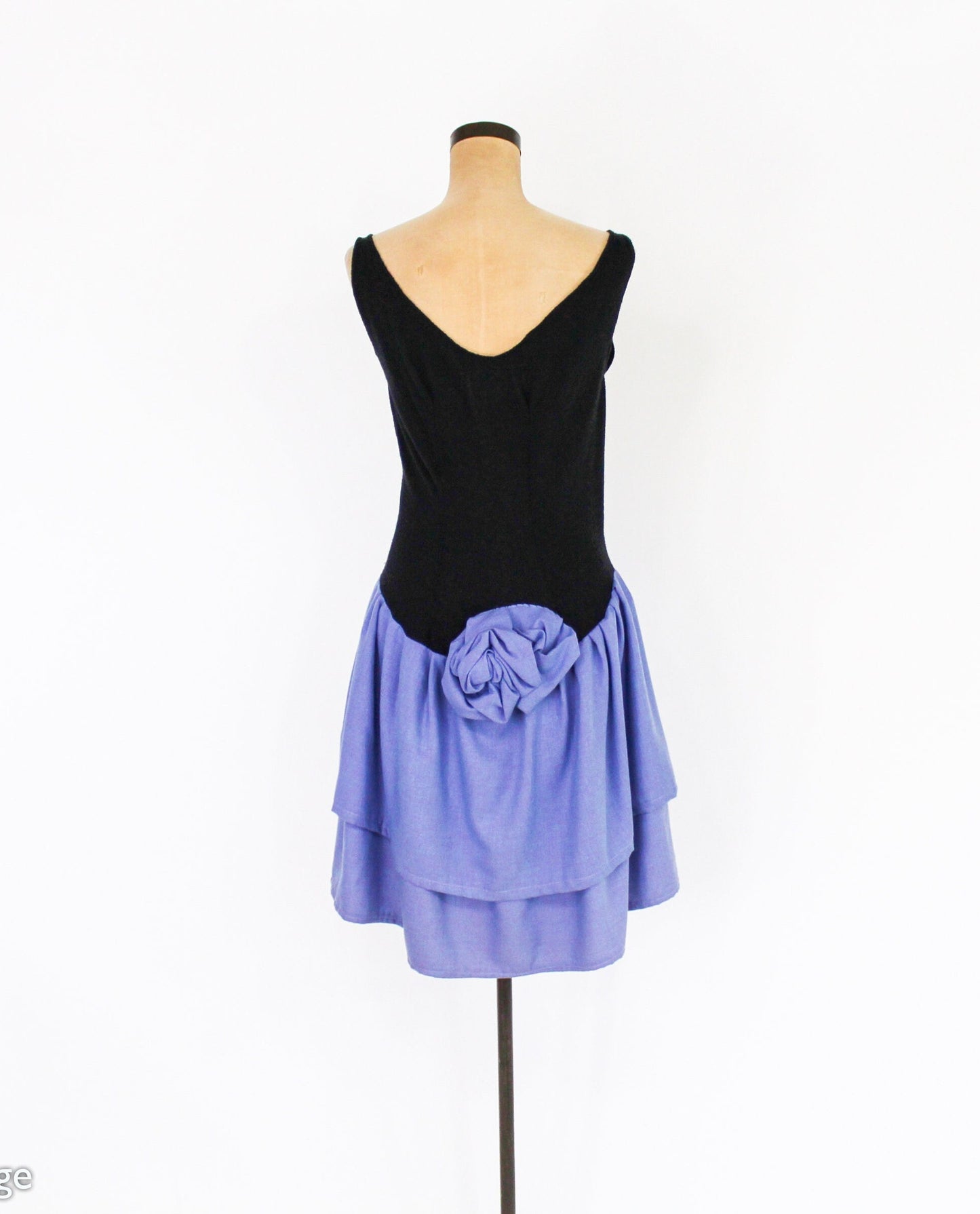 1990s Black & Blue Party Dress | Asymmetrical Dress, Medium