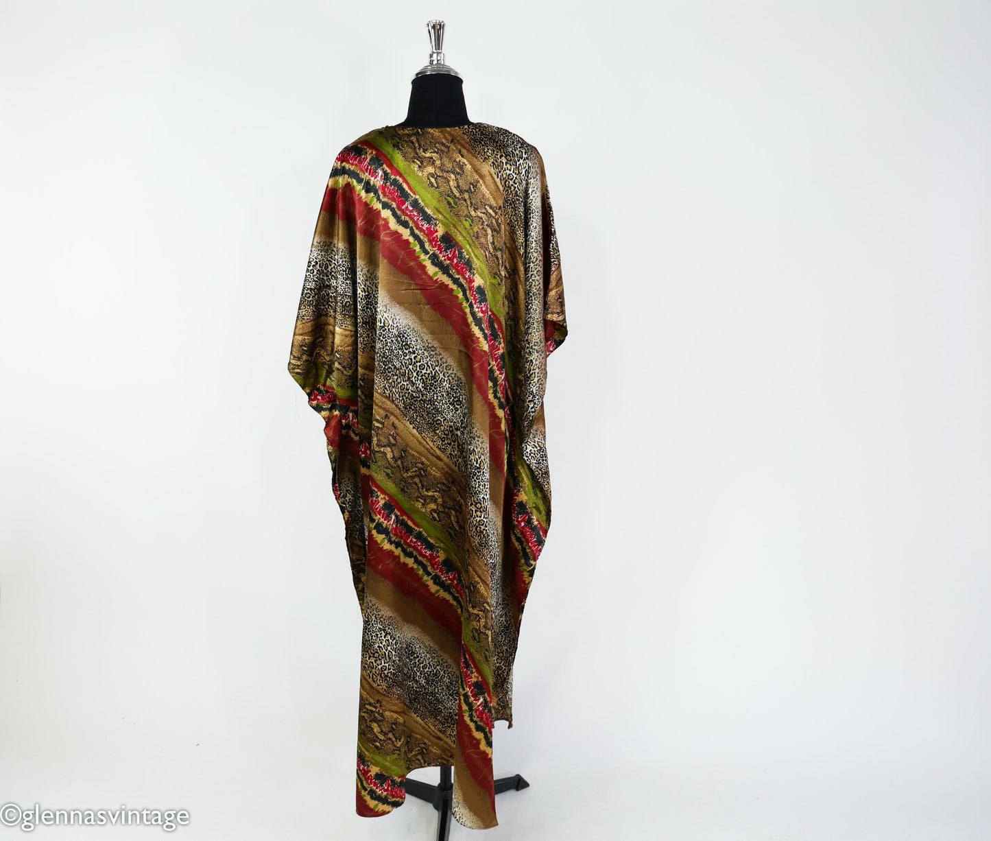 1990s Leopard Print Caftan | Vintage Plus Size Loungewear