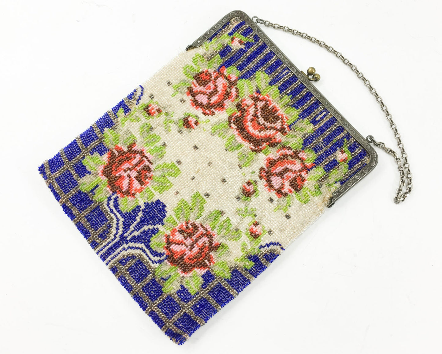 1900s Beaded Roses Handbag | Antique Evening Purse