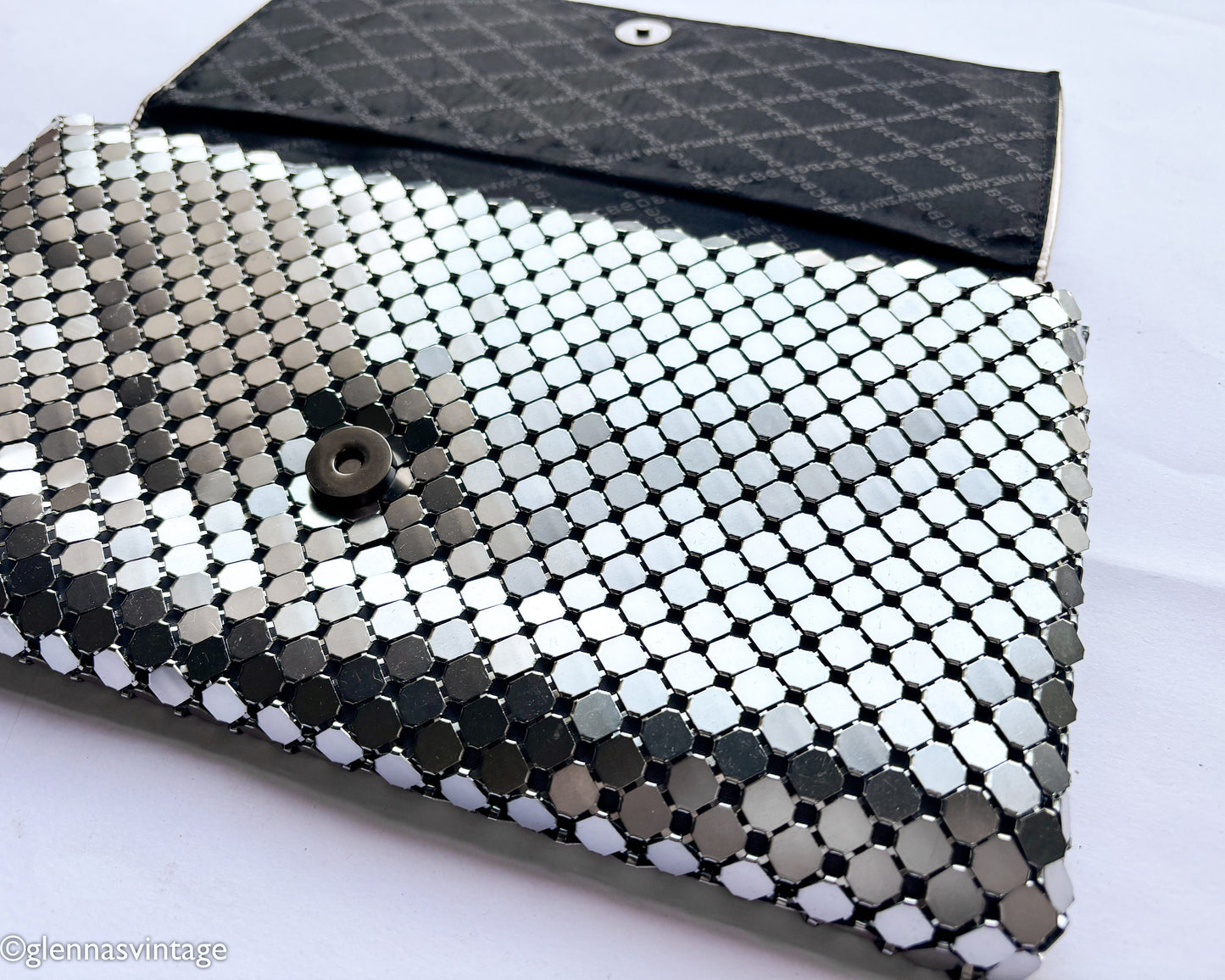 1980s BCBG MAXAZIRA Silver Mesh Clutch