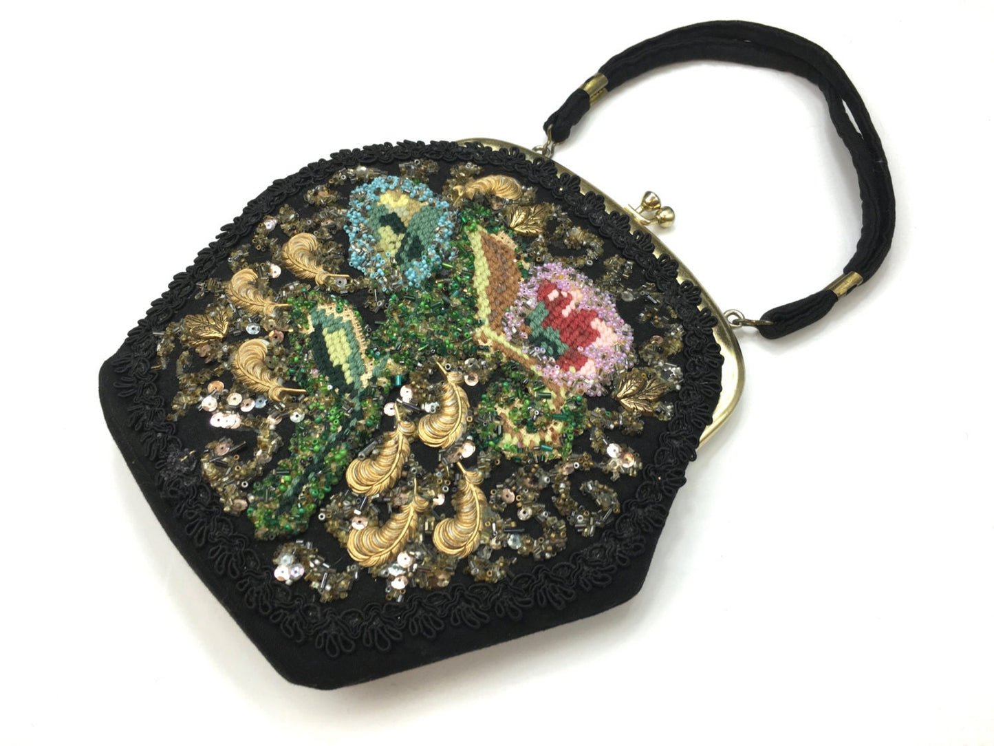 1960s Beaded Needlepoint Handbag | Caron of Houston Evening Bag